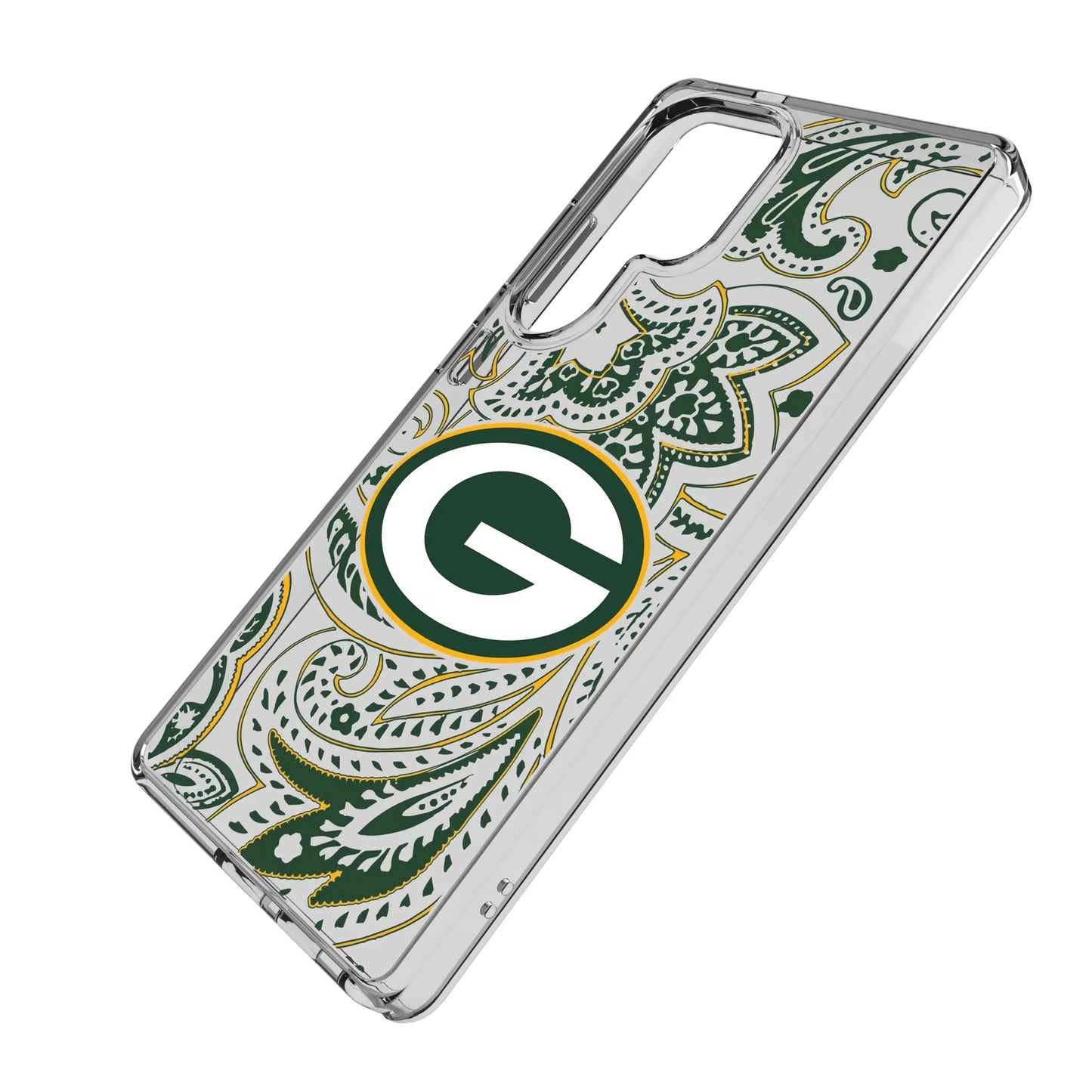 Green Bay Packers Paisley Clear Phone Case for Samsung Galaxy
