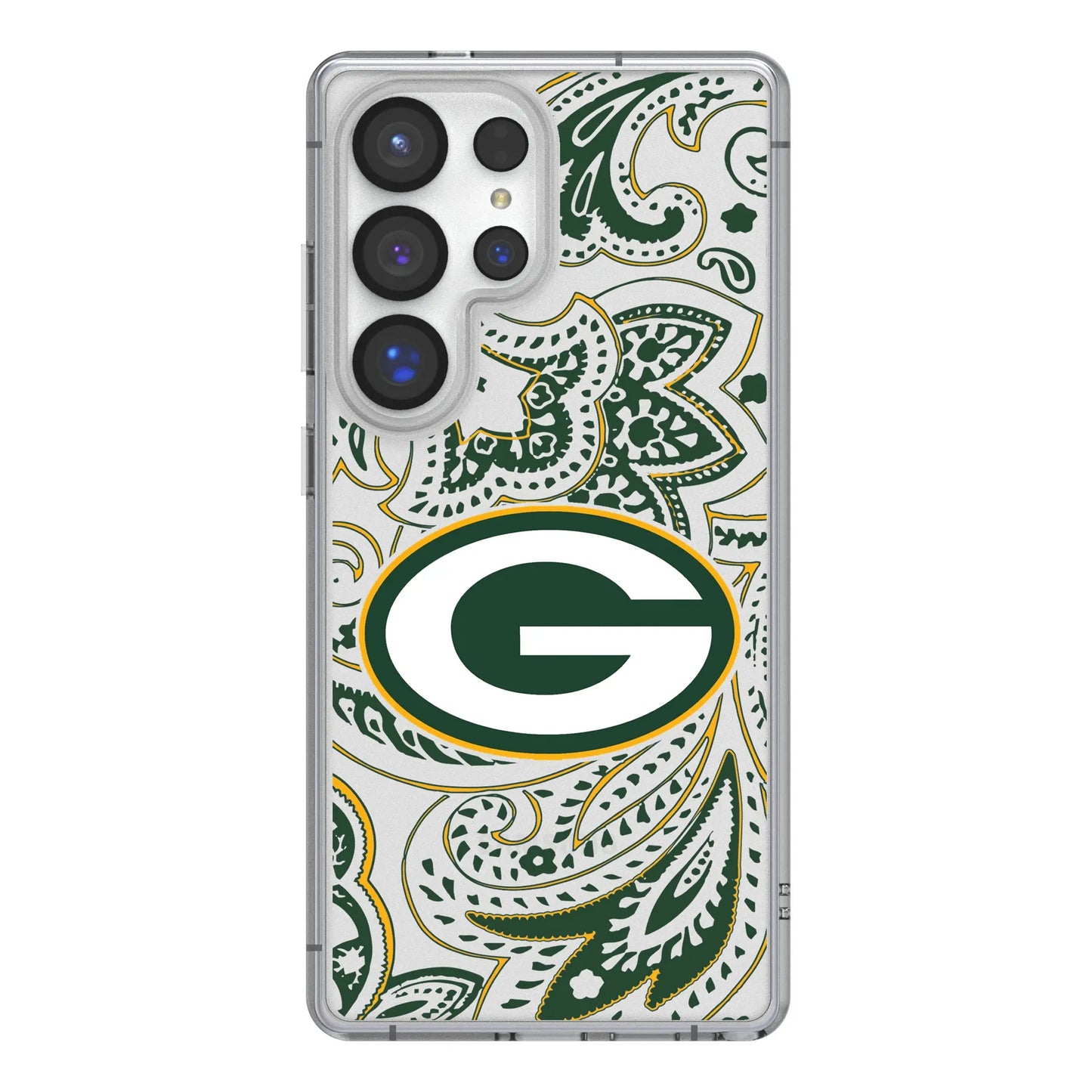 Green Bay Packers Paisley Clear Phone Case for Samsung Galaxy