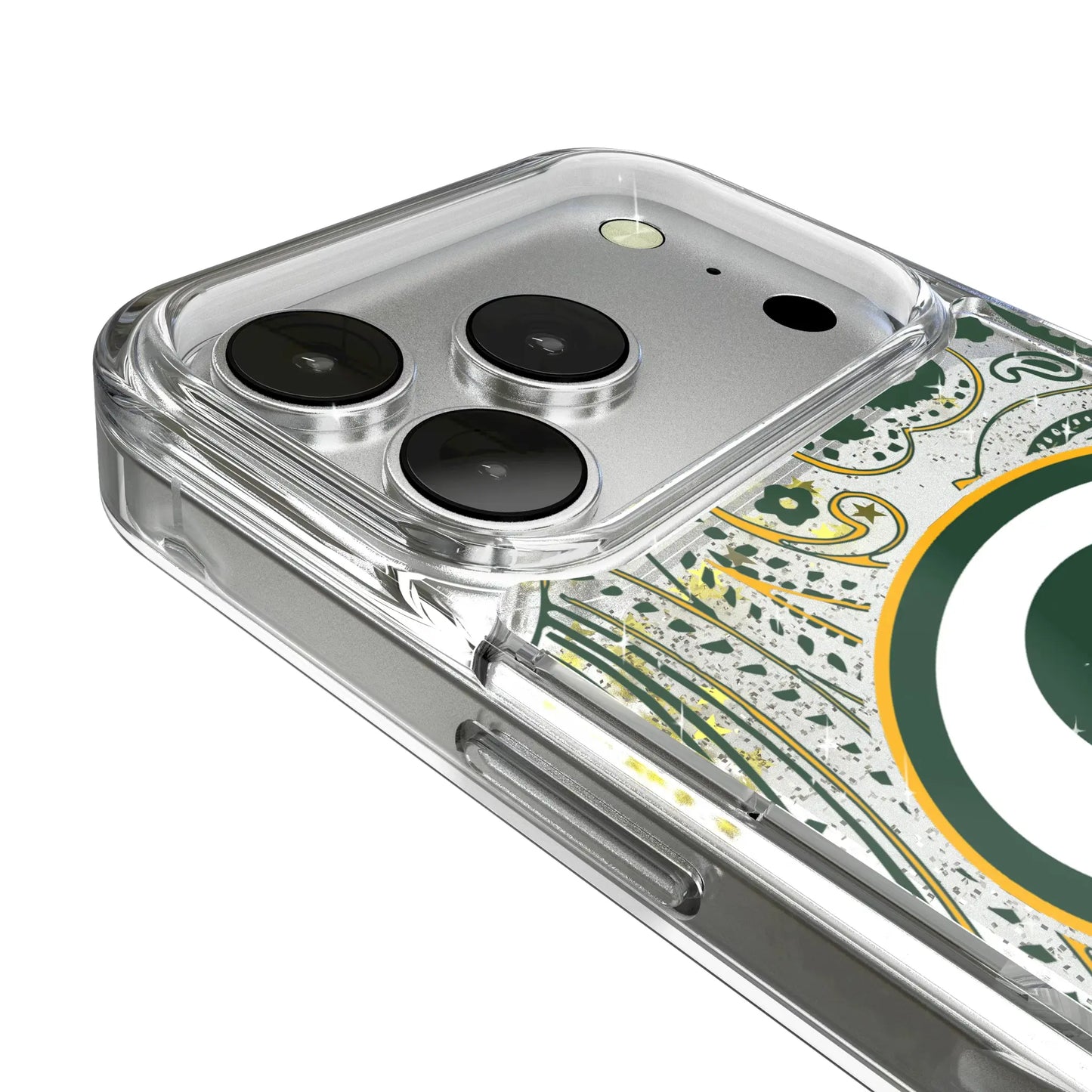 Green Bay Packers Paisley Glitter Phone Case for Apple iPhone