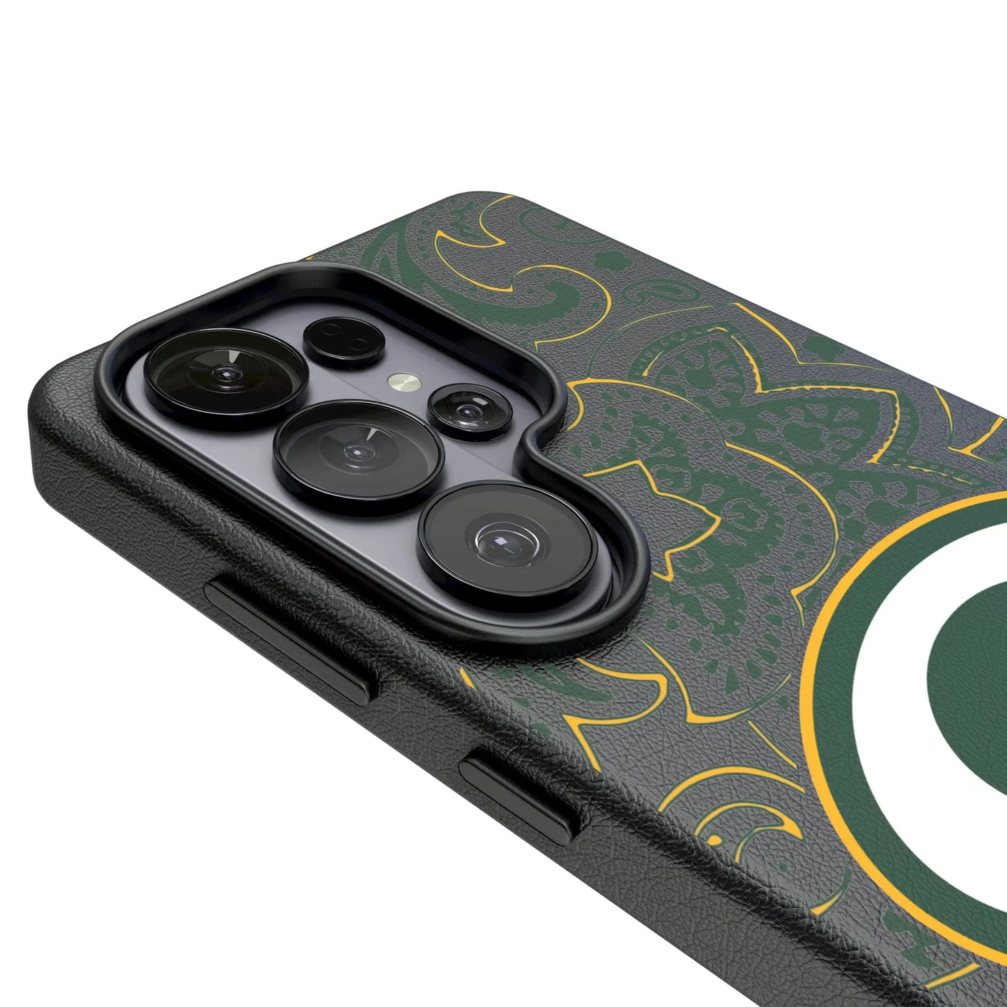 Green Bay Packers Paisley MagSafe Compatible Phone Case for Samsung Galaxy