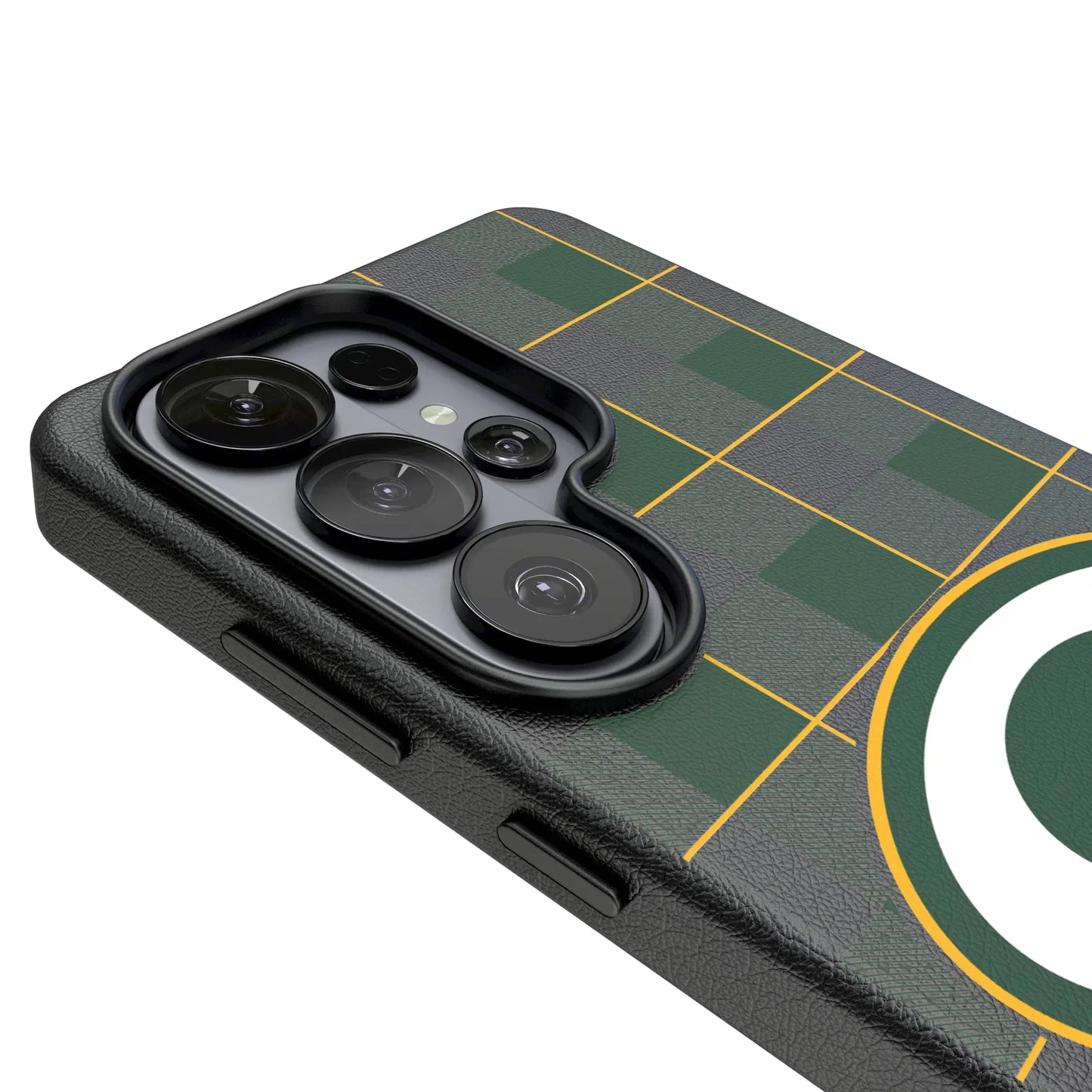 Green Bay Packers Plaid MagSafe Compatible Phone Case for Samsung Galaxy