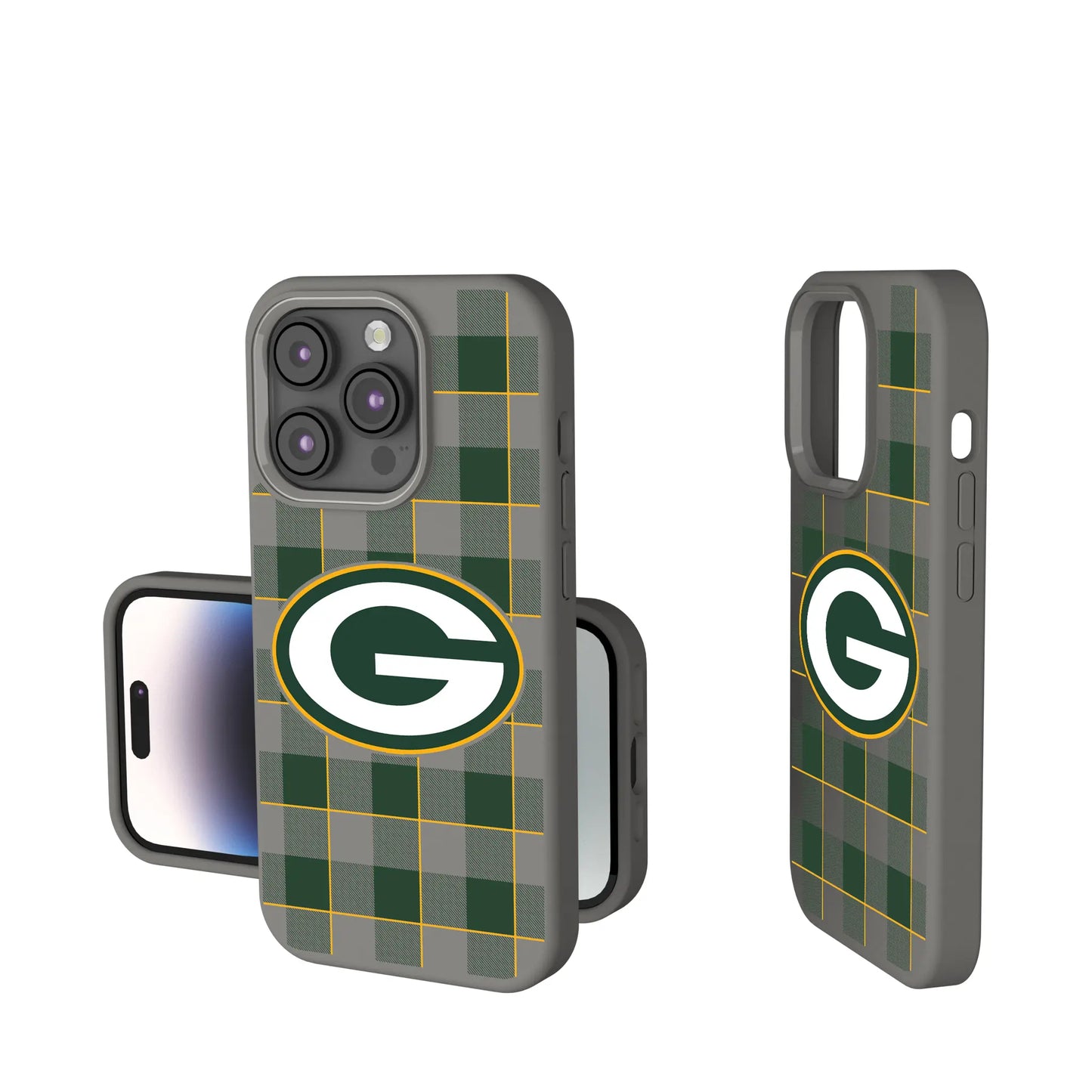 Green Bay Packers Plaid Soft Touch Phone Case for Apple iPhone