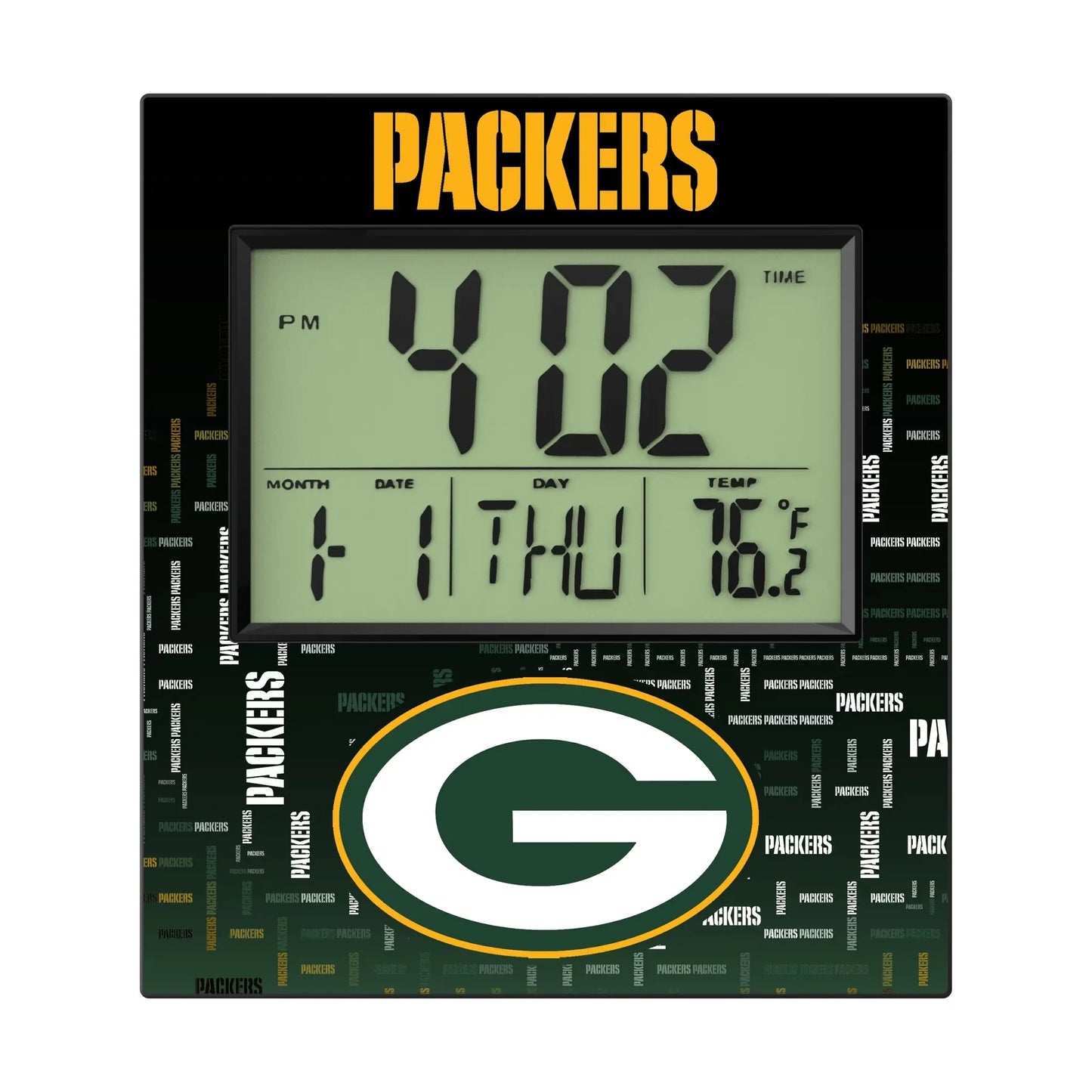 Green Bay Packers Quadtile Wall Clock