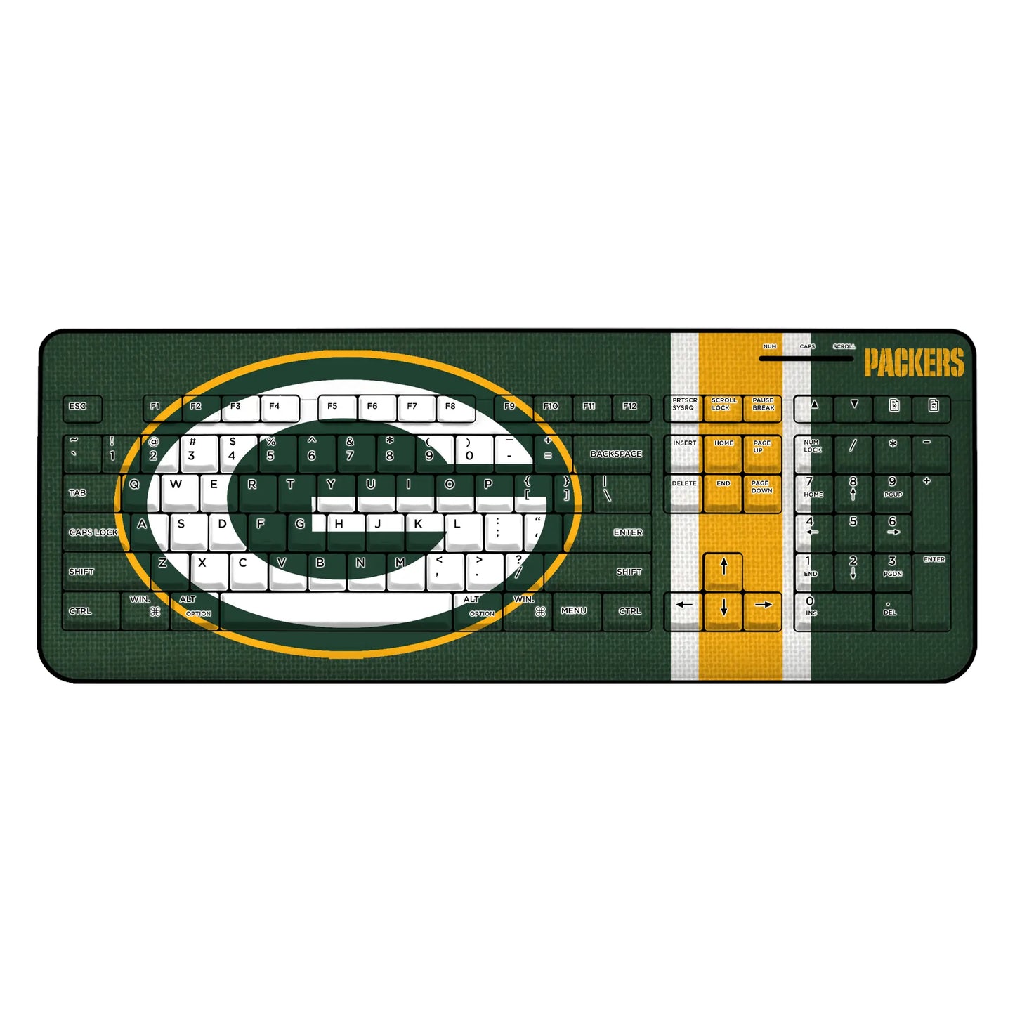Green Bay Packers Stripe Wireless USB Keyboard