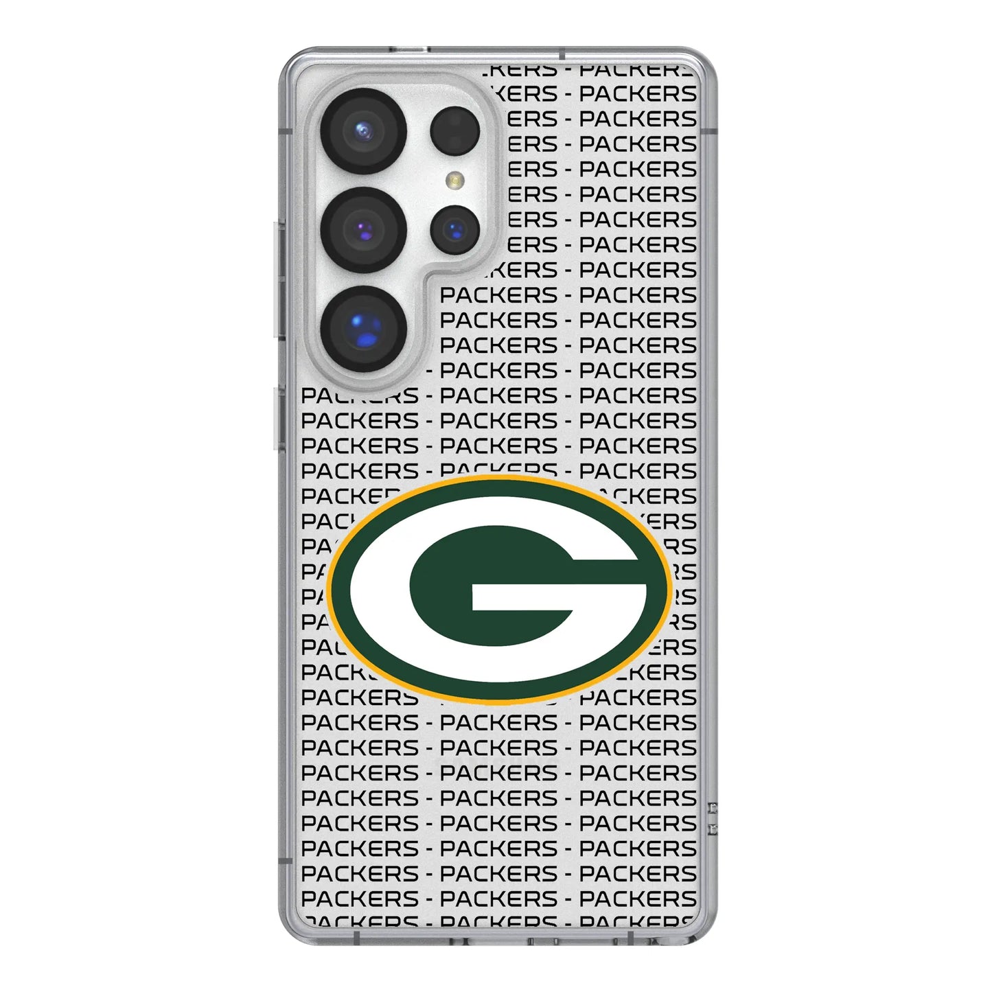 Green Bay Packers Text Backdrop Clear Phone Case for Samsung Galaxy