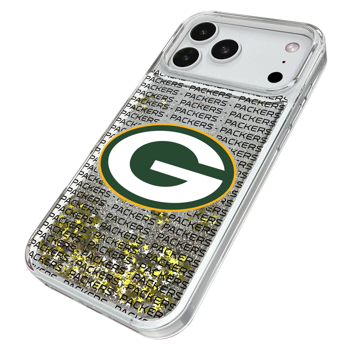 Green Bay Packers Text Backdrop Glitter Phone Case for Apple iPhone