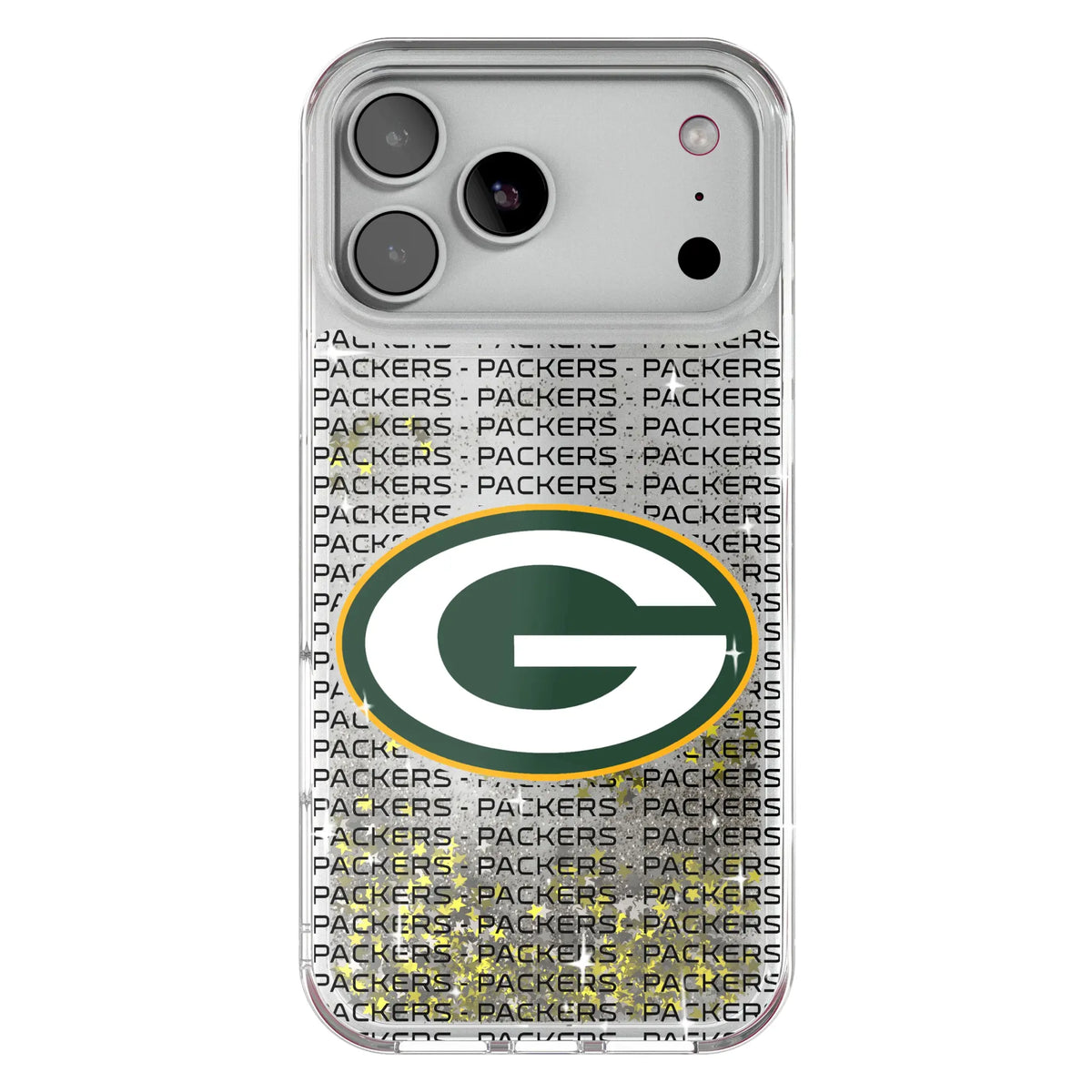 Green Bay Packers Text Backdrop Glitter Phone Case for Apple iPhone
