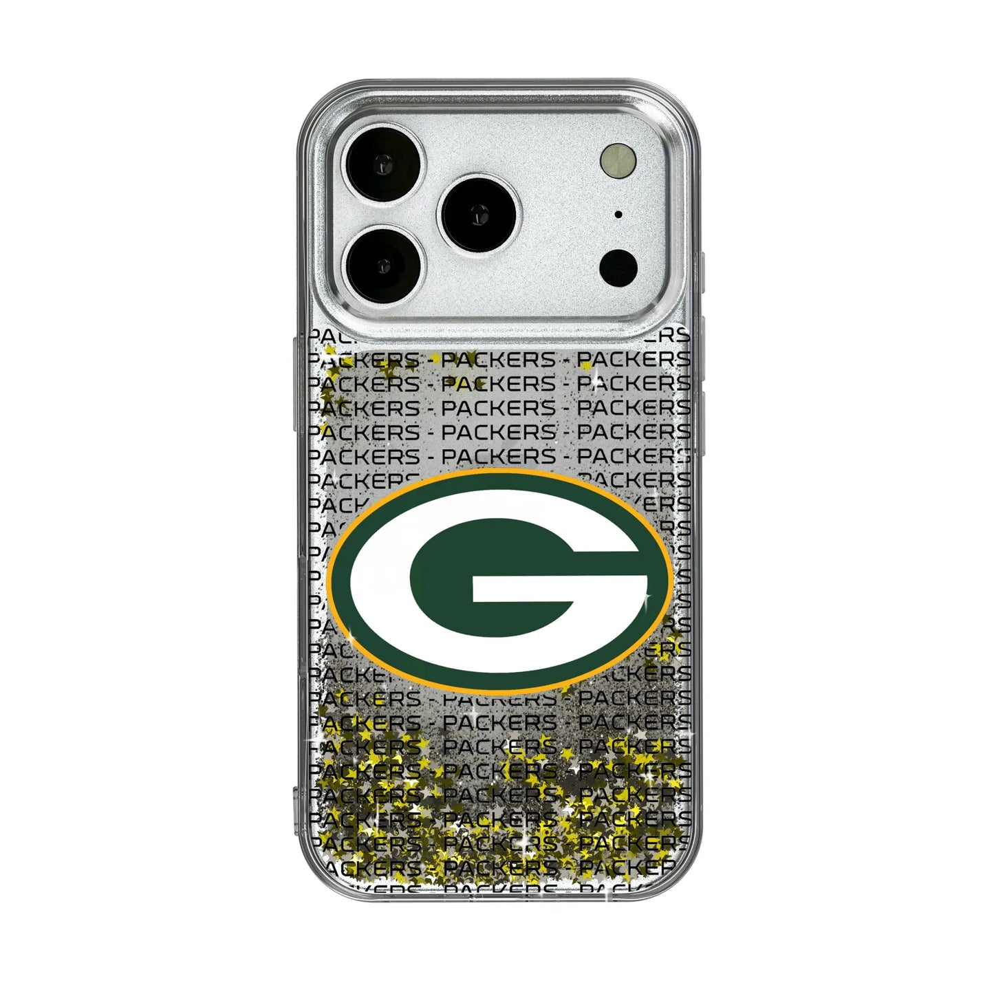 Green Bay Packers Text Backdrop Glitter Phone Case for Apple iPhone