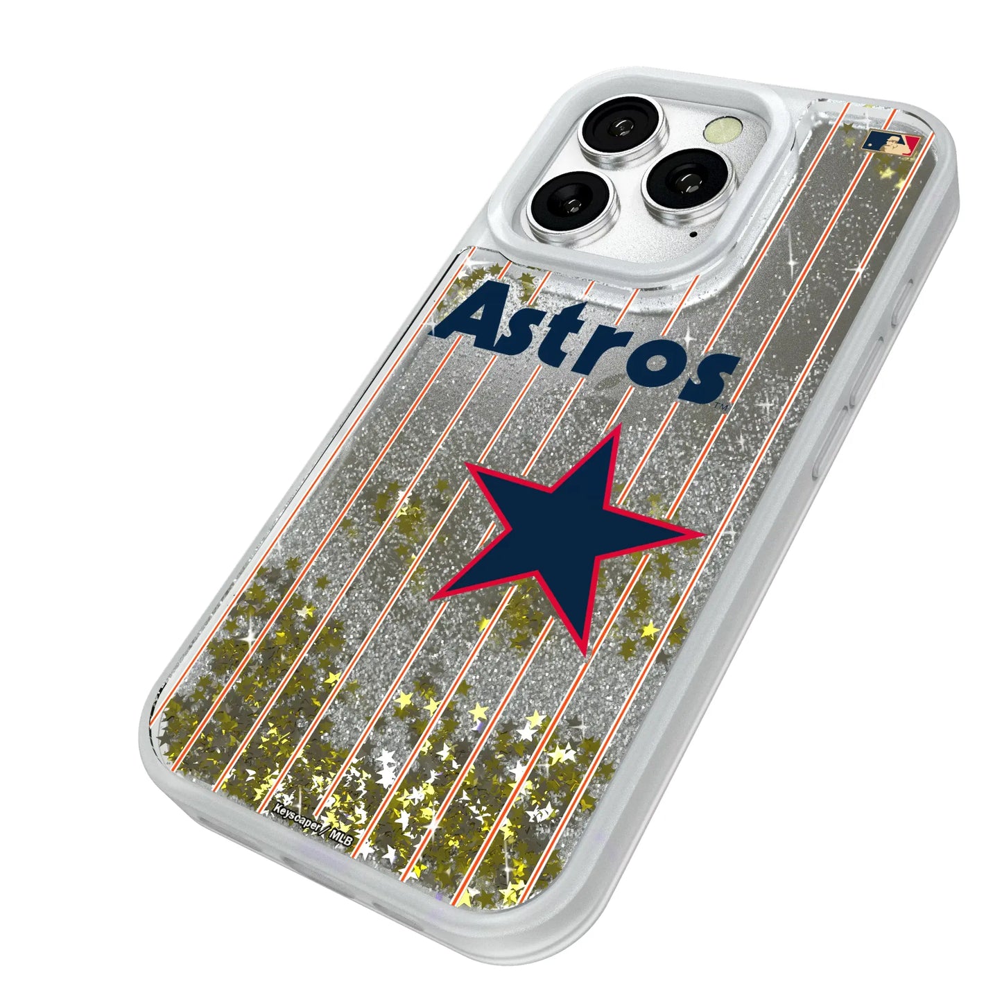 Houston Astros 1975-1981 - Cooperstown Collection Pinstripe Glitter Phone Case for Apple iPhone