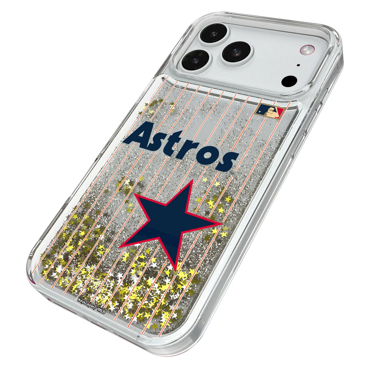 Houston Astros 1975-1981 - Cooperstown Collection Pinstripe Glitter Phone Case for Apple iPhone