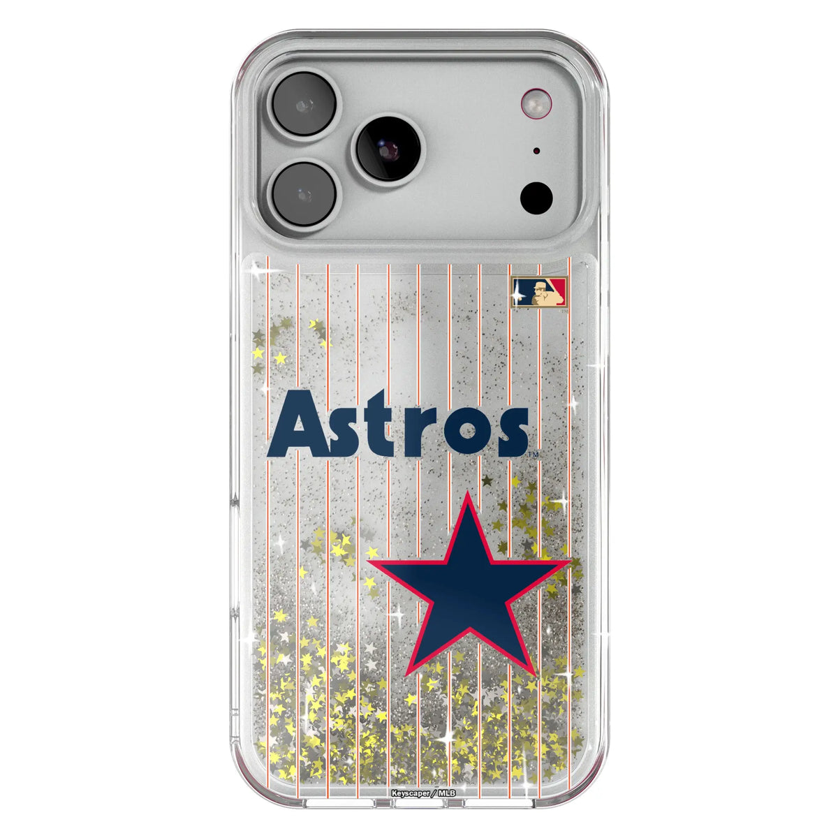 Houston Astros 1975-1981 - Cooperstown Collection Pinstripe Glitter Phone Case for Apple iPhone