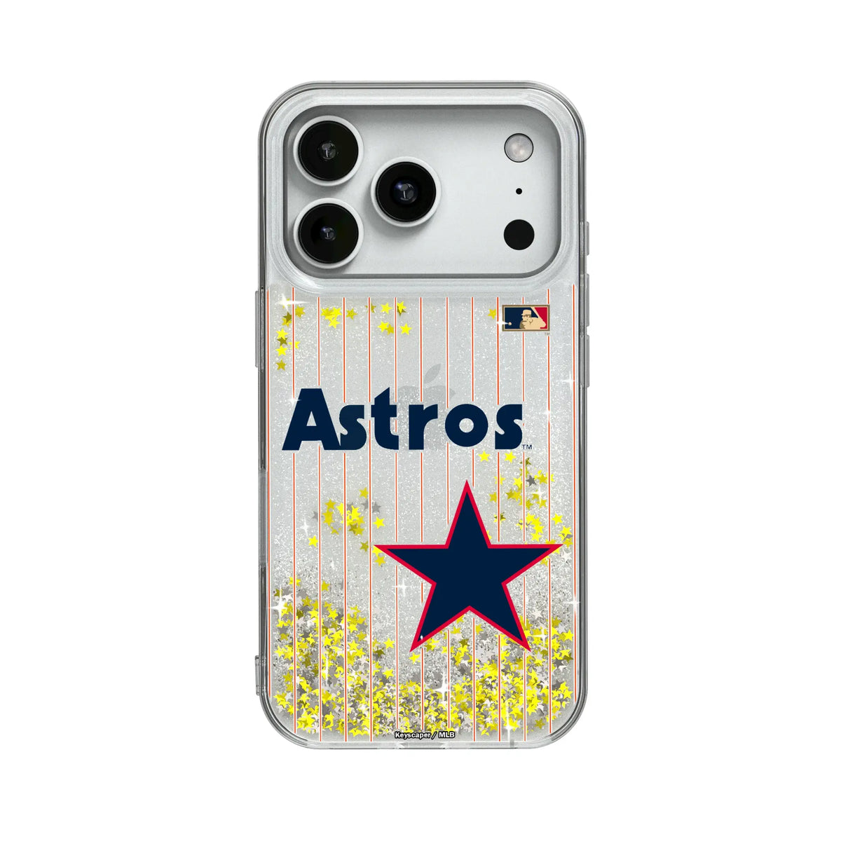 Houston Astros 1975-1981 - Cooperstown Collection Pinstripe Glitter Phone Case for Apple iPhone