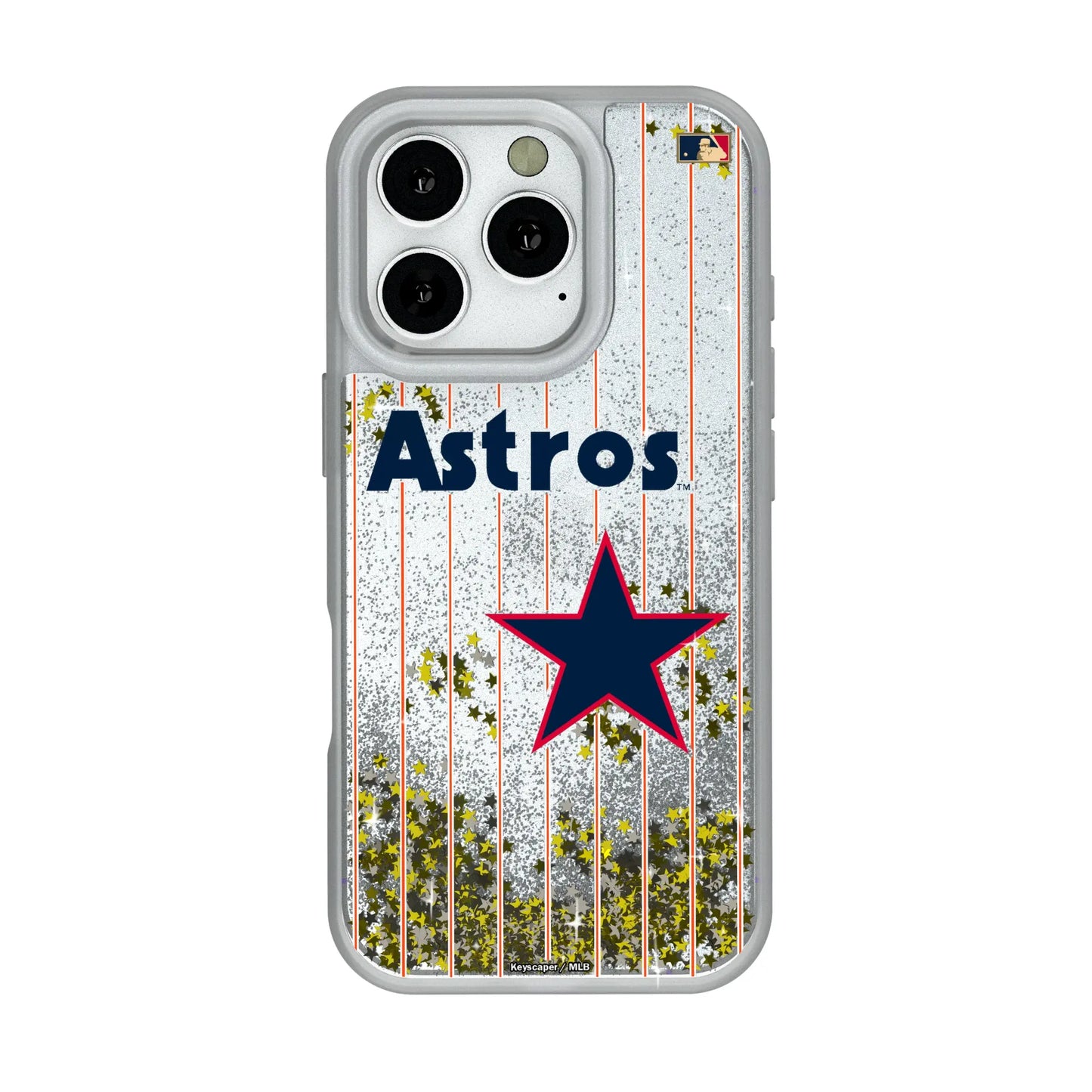 Houston Astros 1975-1981 - Cooperstown Collection Pinstripe Glitter Phone Case for Apple iPhone