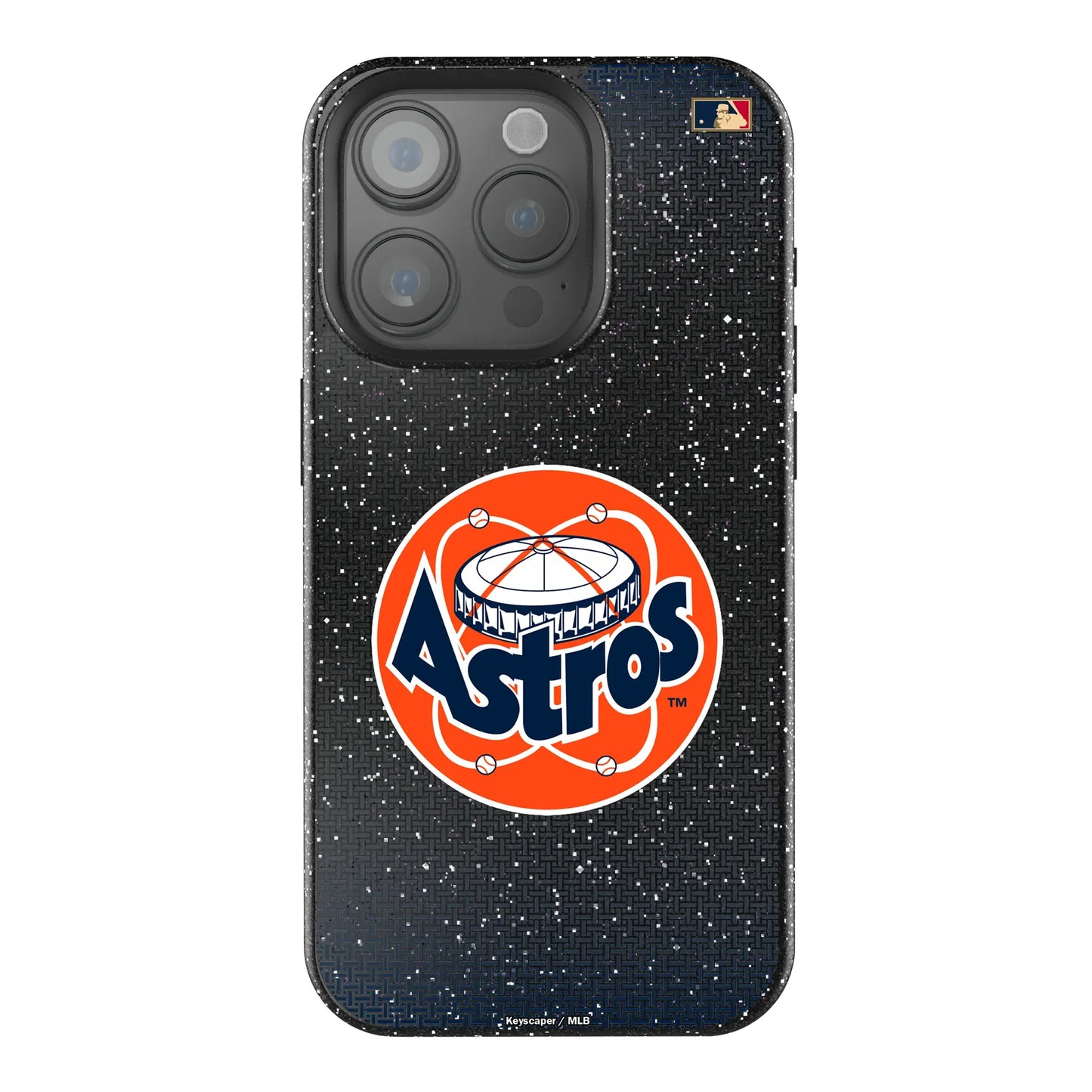 Houston Astros 1977-1993 - Cooperstown Collection Linen Black Bling Phone Case for Apple iPhone