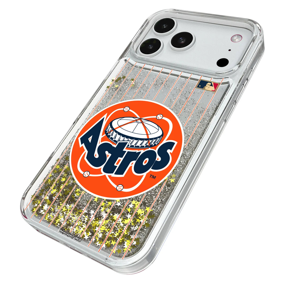 Houston Astros 1977-1993 - Cooperstown Collection Pinstripe Glitter Phone Case for Apple iPhone