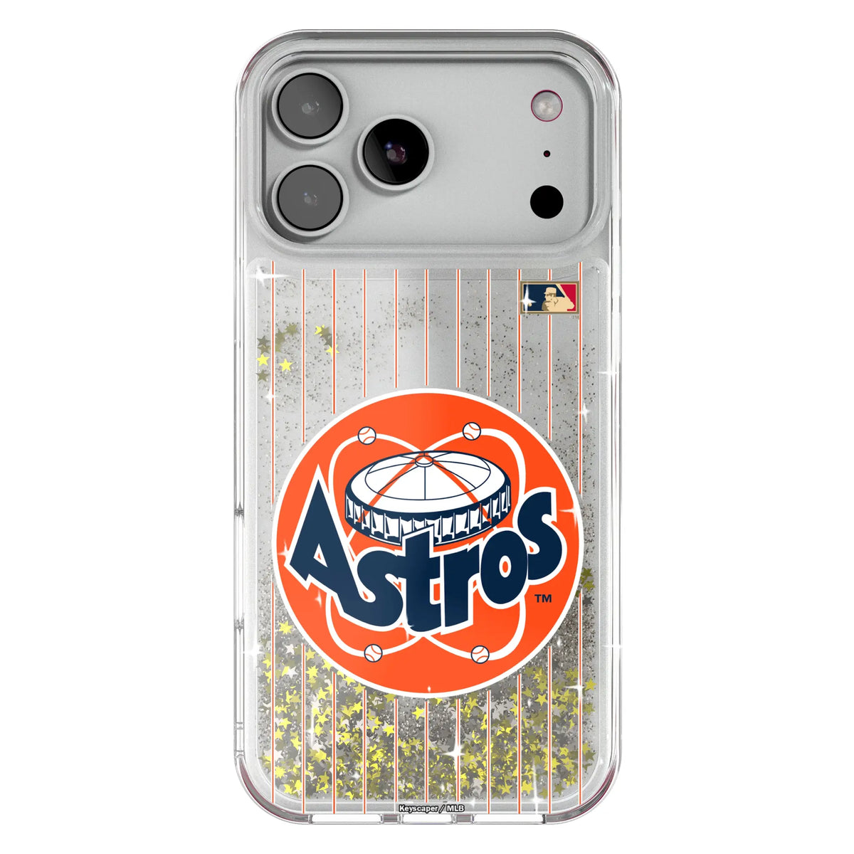 Houston Astros 1977-1993 - Cooperstown Collection Pinstripe Glitter Phone Case for Apple iPhone