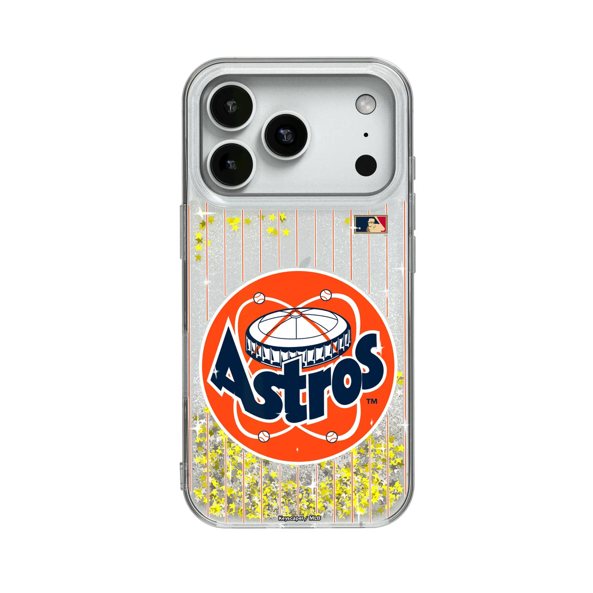 Houston Astros 1977-1993 - Cooperstown Collection Pinstripe Glitter Phone Case for Apple iPhone