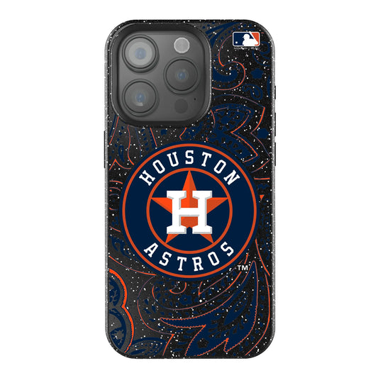 Houston Astros Paisley Black Bling Phone Case for Apple iPhone