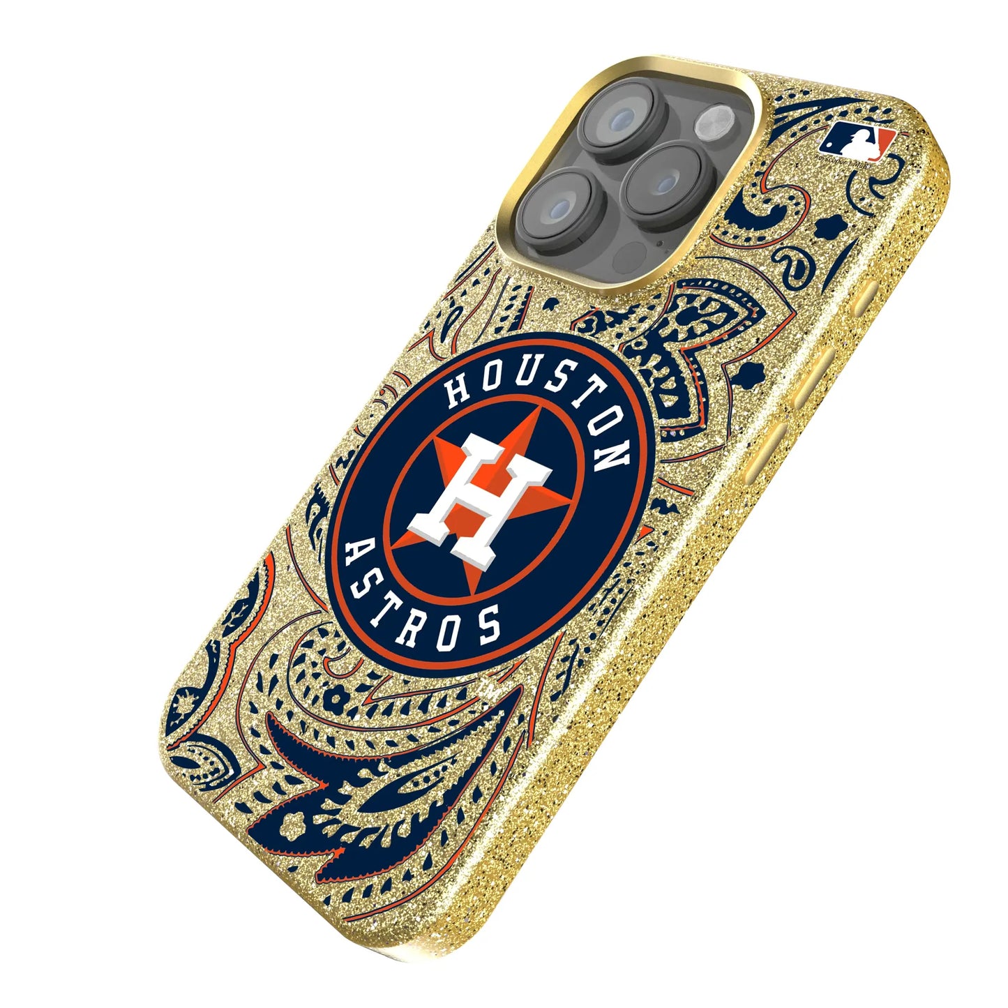 Houston Astros Paisley Bling Phone Case for Apple iPhone