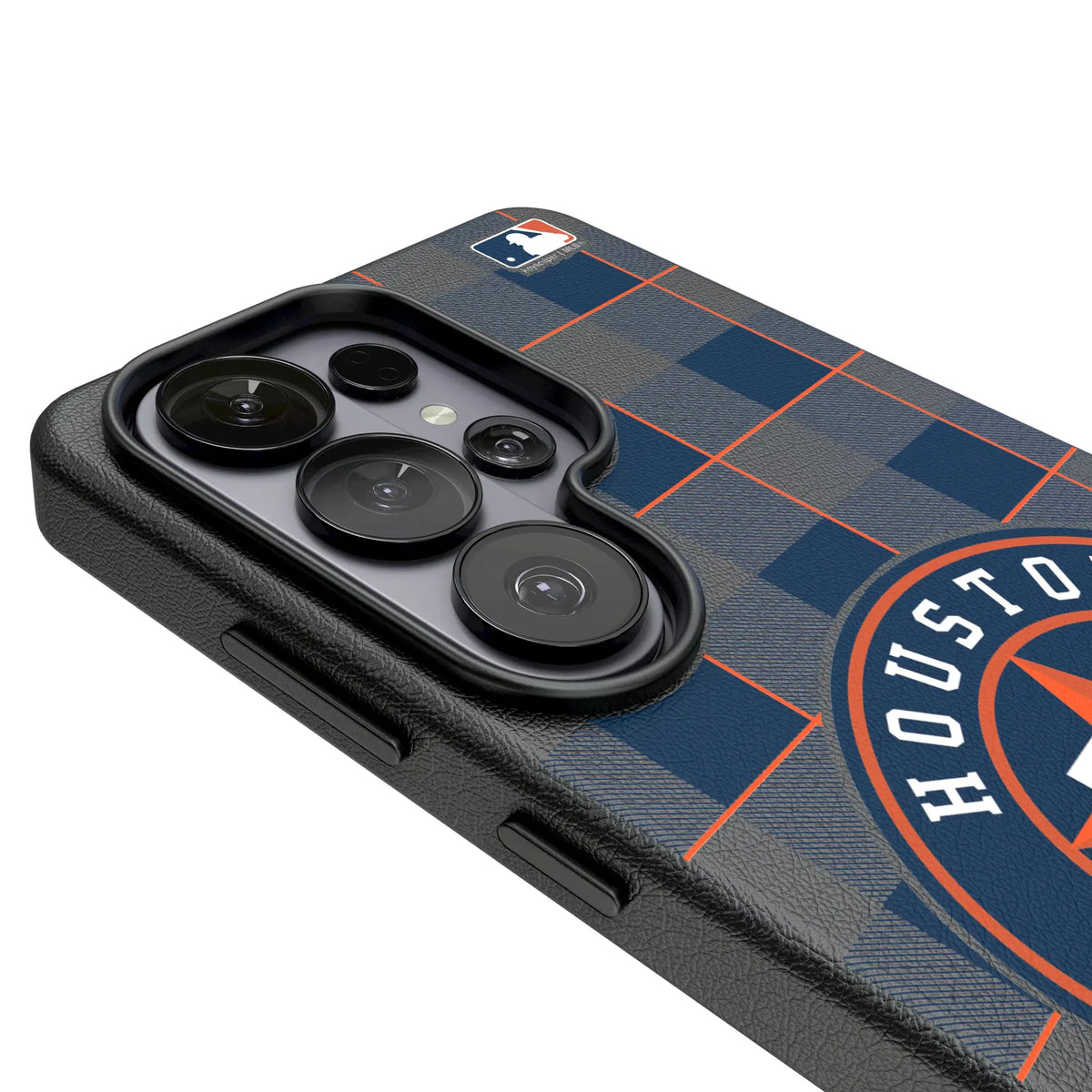 Houston Astros Plaid MagSafe Compatible Phone Case for Samsung Galaxy