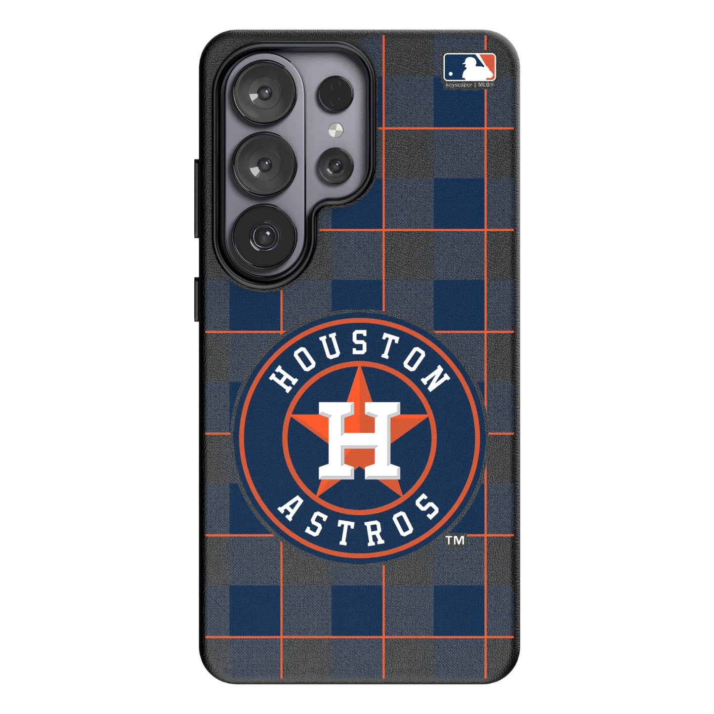 Houston Astros Plaid MagSafe Compatible Phone Case for Samsung Galaxy