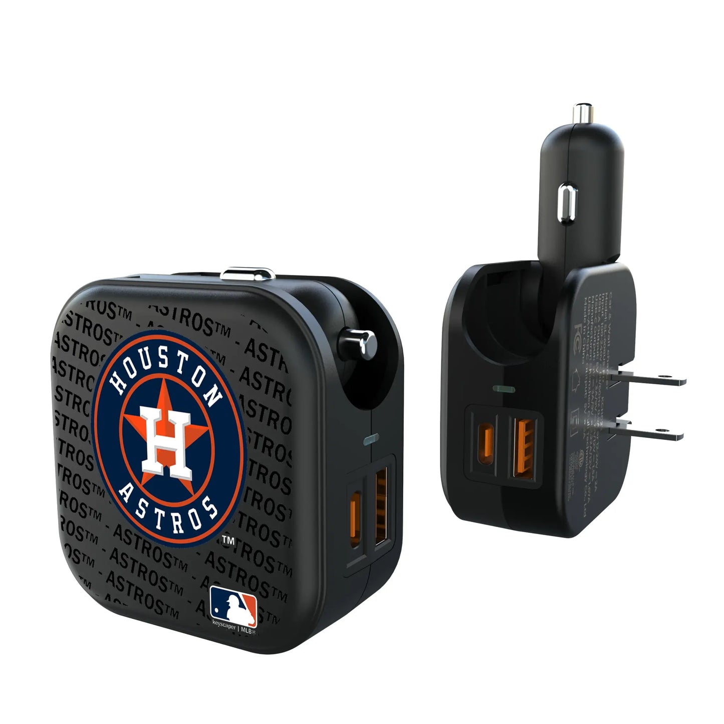 Houston Astros Text Backdrop 2 in 1 USB A/C Charger
