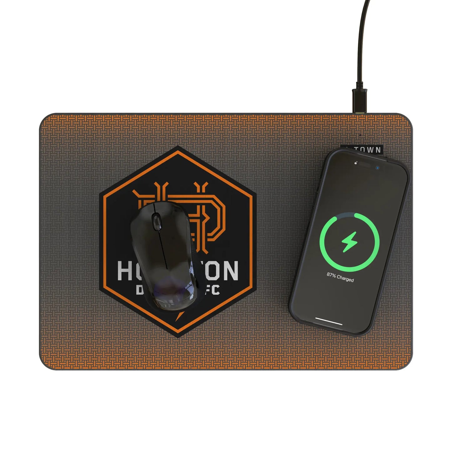 Houston Dynamo Linen 15-Watt Wireless Charger and Mouse Pad
