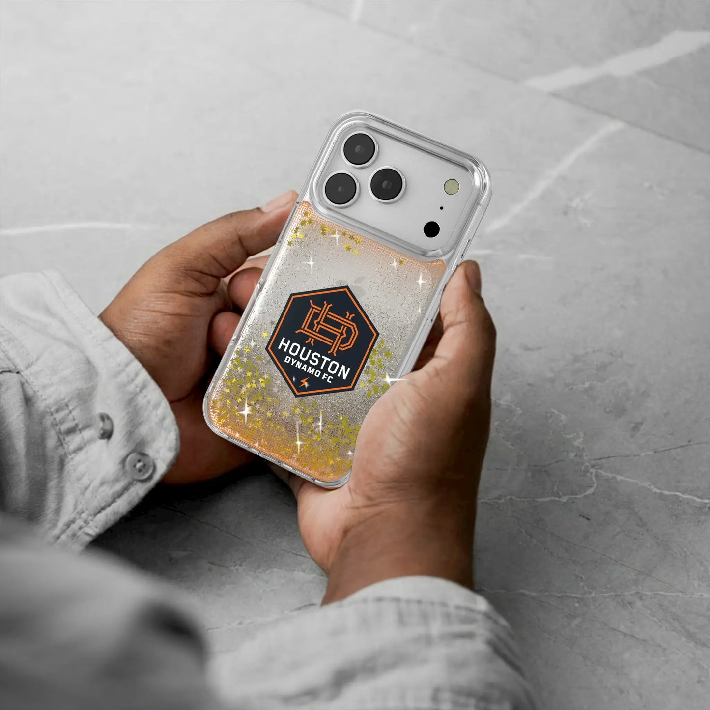 Houston Dynamo Linen Glitter Phone Case for Apple iPhone