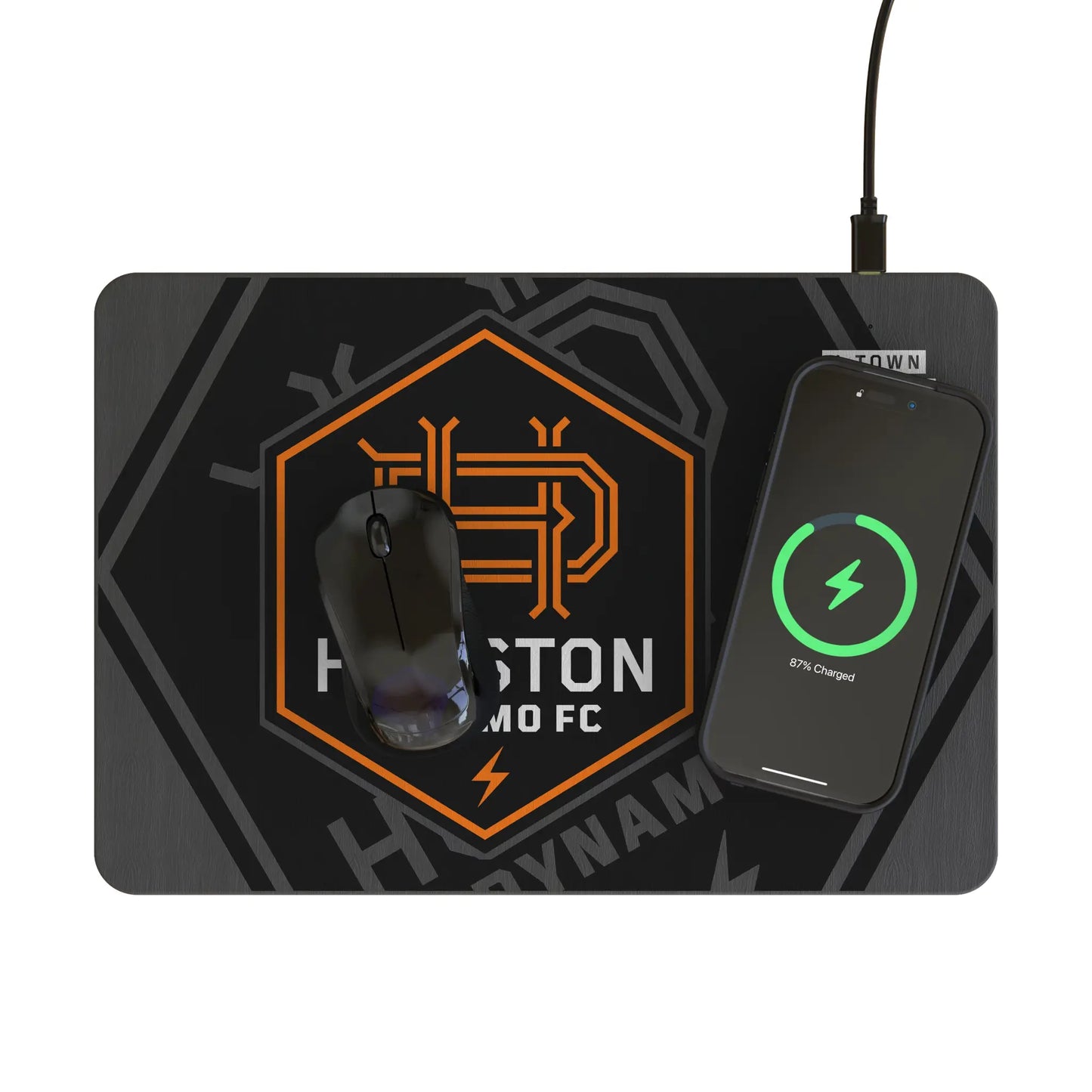 Houston Dynamo Monocolor Tilt 15-Watt Wireless Charger and Mouse Pad