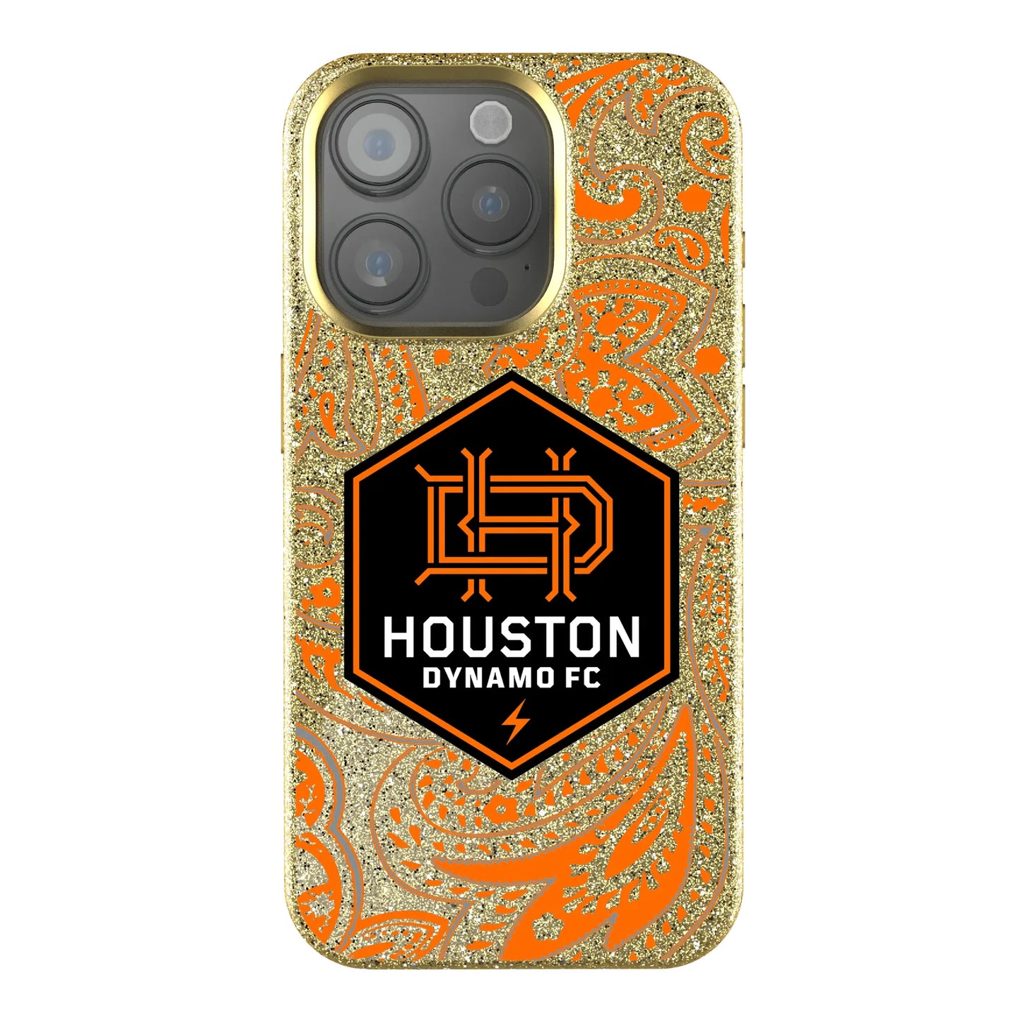 Houston Dynamo Paisley Bling Phone Case for Apple iPhone