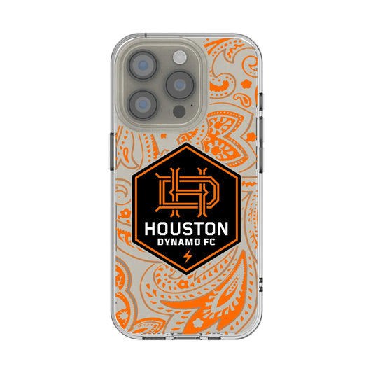 Houston Dynamo Paisley Clear Phone Case for Apple iPhone