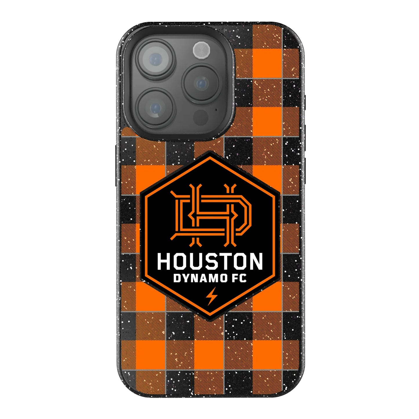 Houston Dynamo Plaid Black Bling Phone Case for Apple iPhone