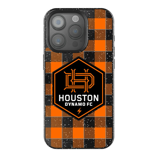 Houston Dynamo Plaid Black Bling Phone Case for Apple iPhone
