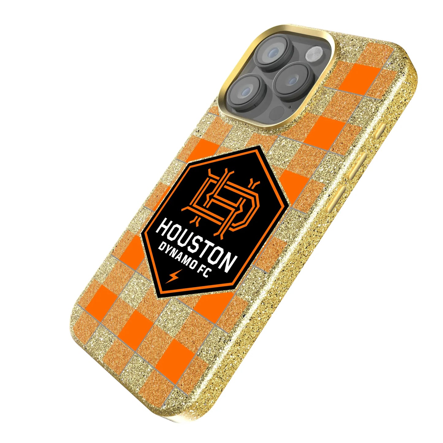 Houston Dynamo Plaid Bling Phone Case for Apple iPhone