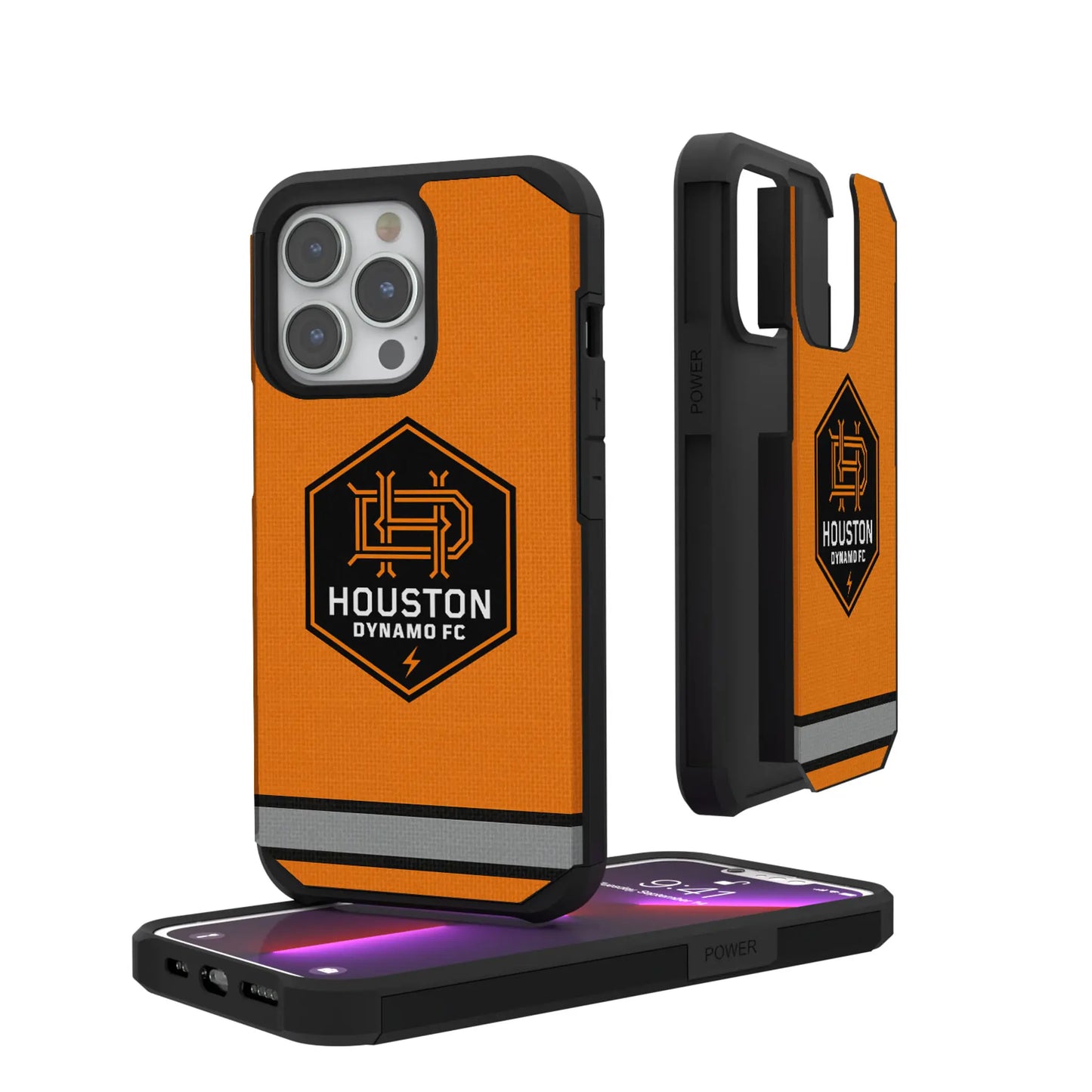 Houston Dynamo Stripe Rugged Phone Case for Apple iPhone