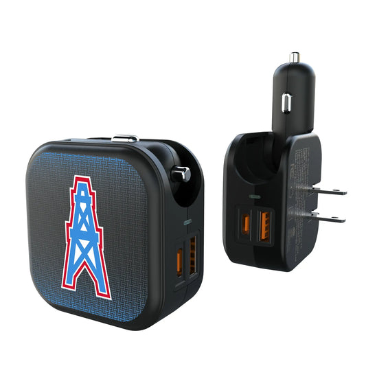 Houston Oilers Historic Collection Linen 2 in 1 USB A/C Charger