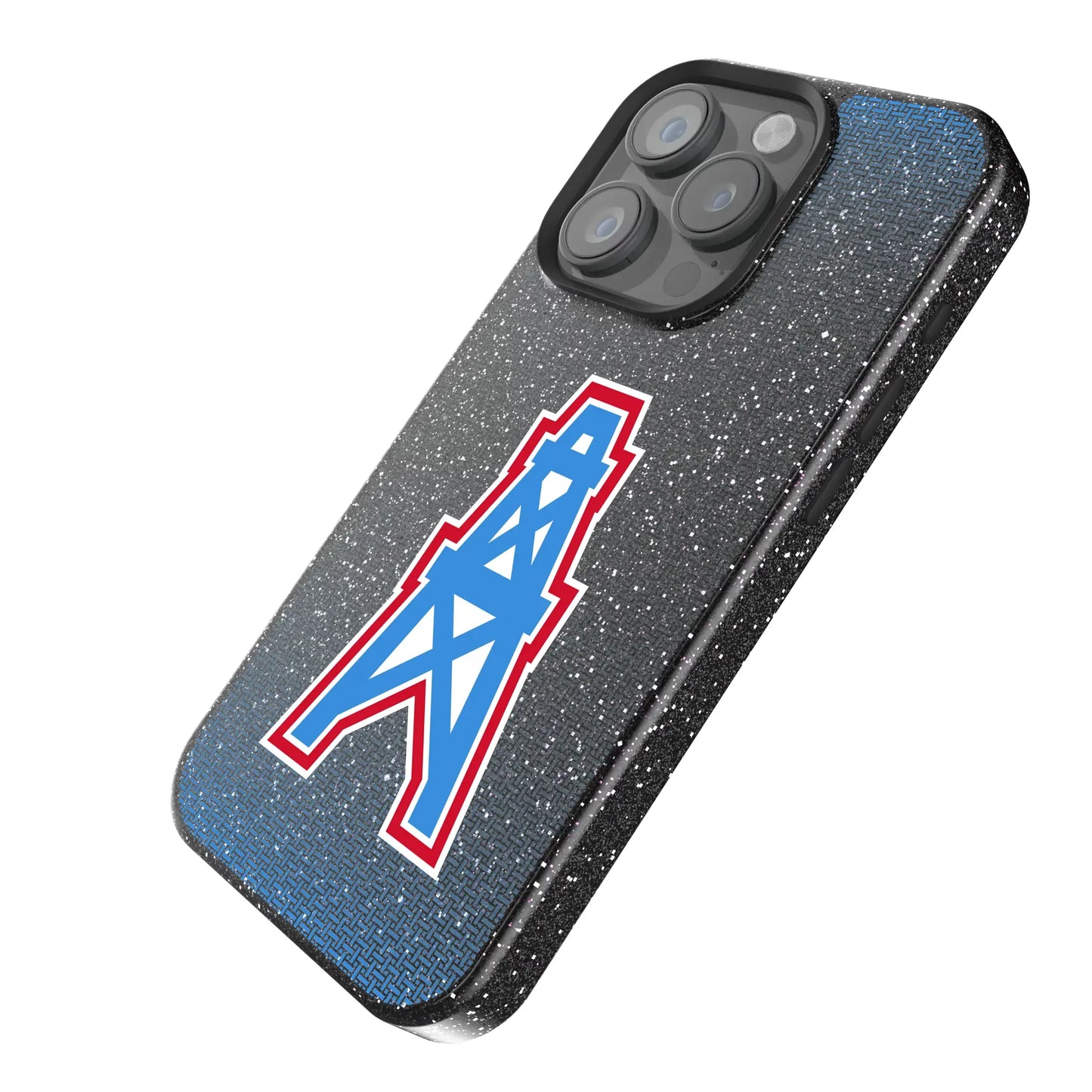 Houston Oilers Historic Collection Linen Black Bling Phone Case for Apple iPhone