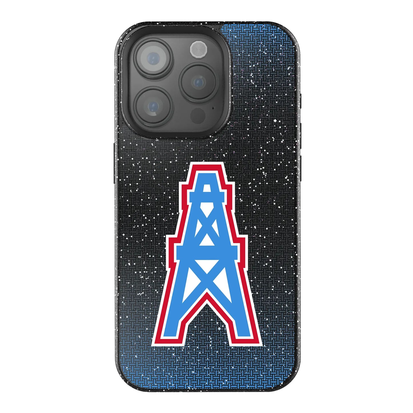 Houston Oilers Historic Collection Linen Black Bling Phone Case for Apple iPhone