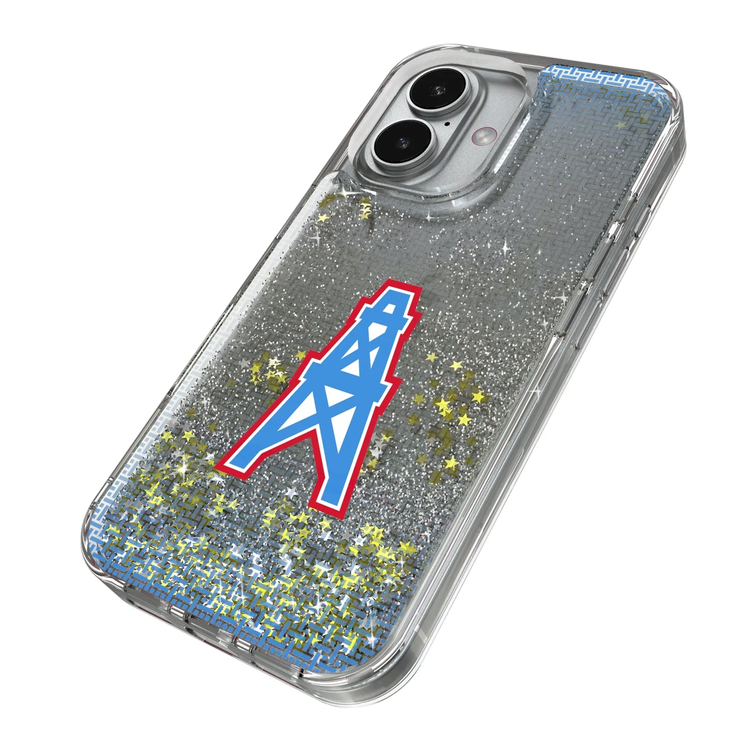 Houston Oilers Historic Collection Linen Glitter Phone Case for Apple iPhone