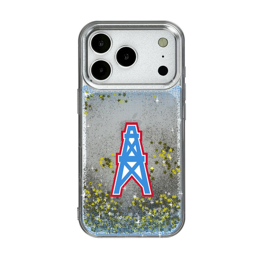 Houston Oilers Historic Collection Linen Glitter Phone Case for Apple iPhone