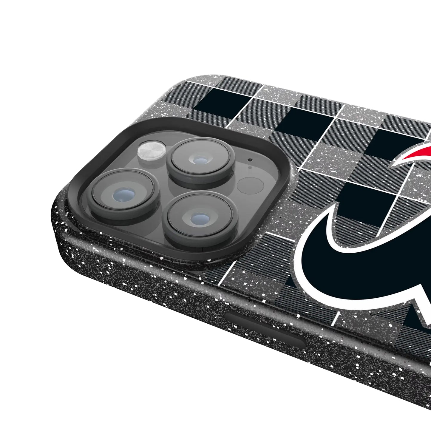 Houston Texans Plaid Black Bling Phone Case for Apple iPhone