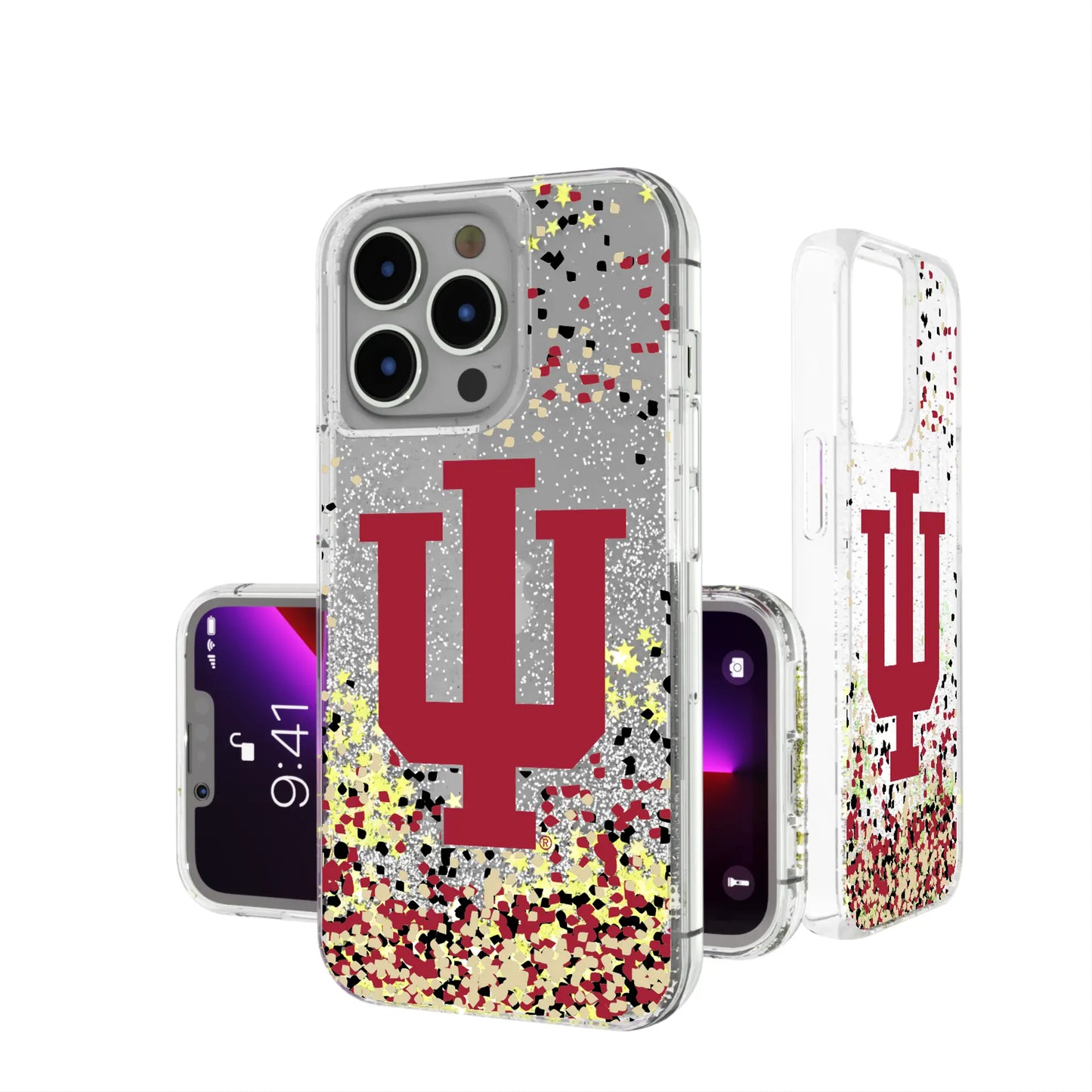 Indiana University Hoosiers Confetti Glitter Phone Case for Apple iPhone