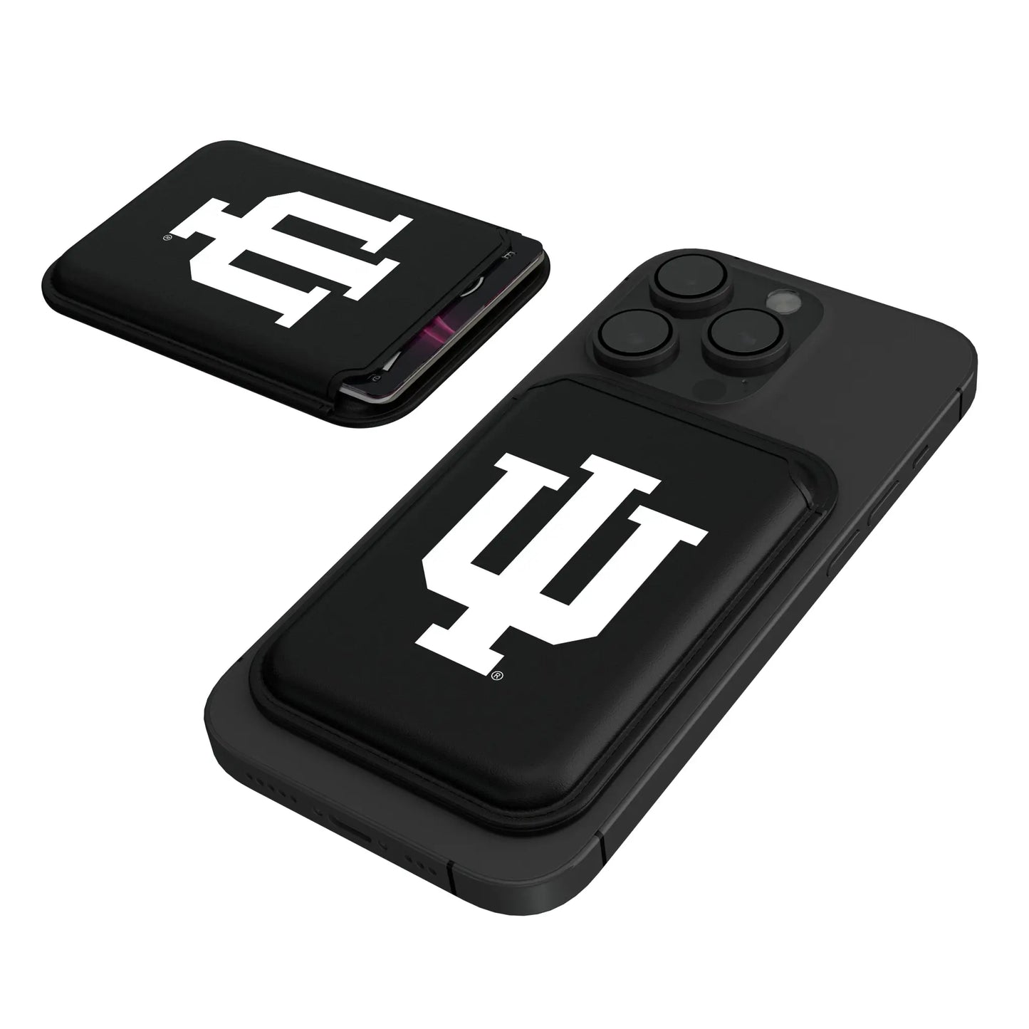 Indiana University Hoosiers Insignia Black Magnetic Credit Card Wallet