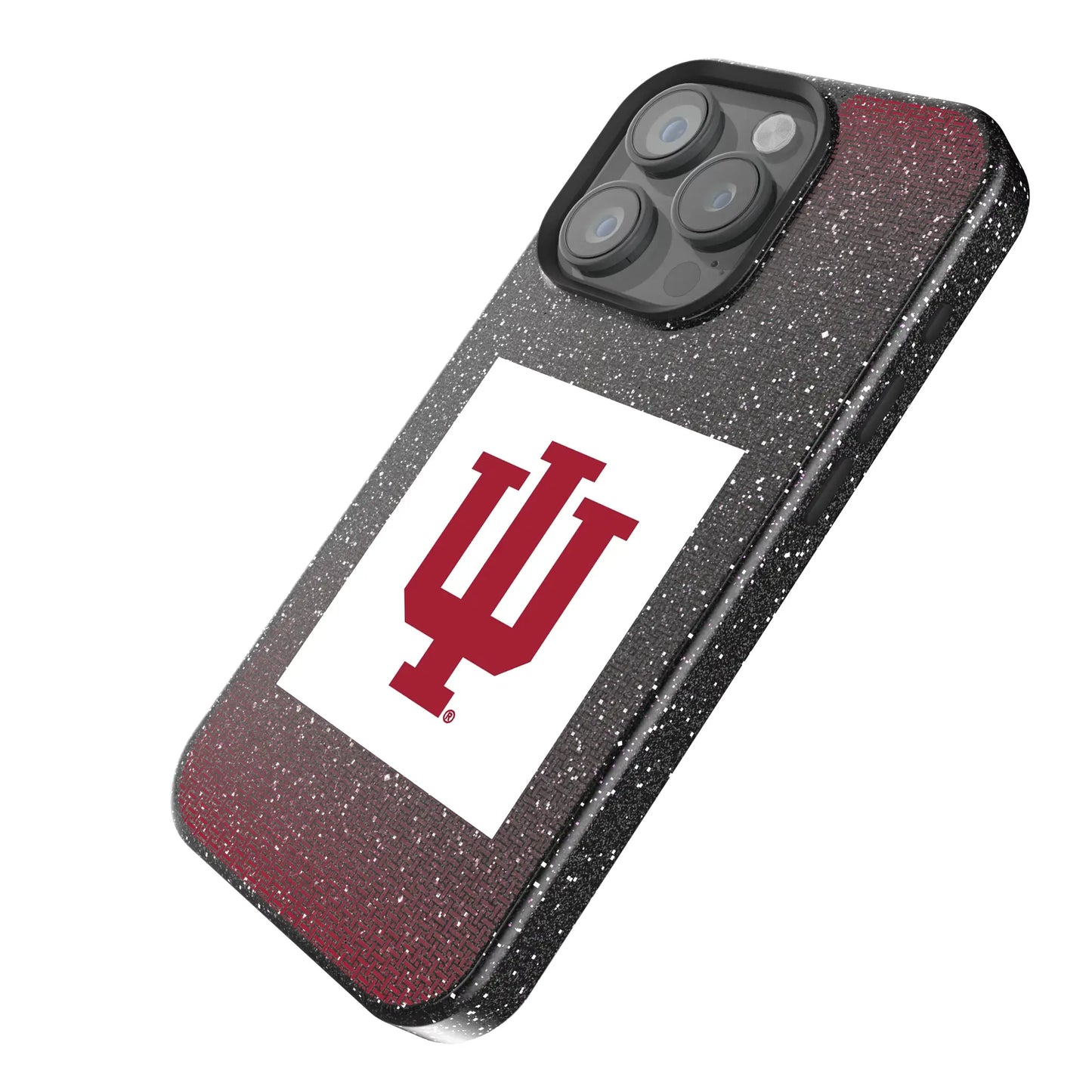 Indiana University Hoosiers Linen Black Bling Phone Case for Apple iPhone