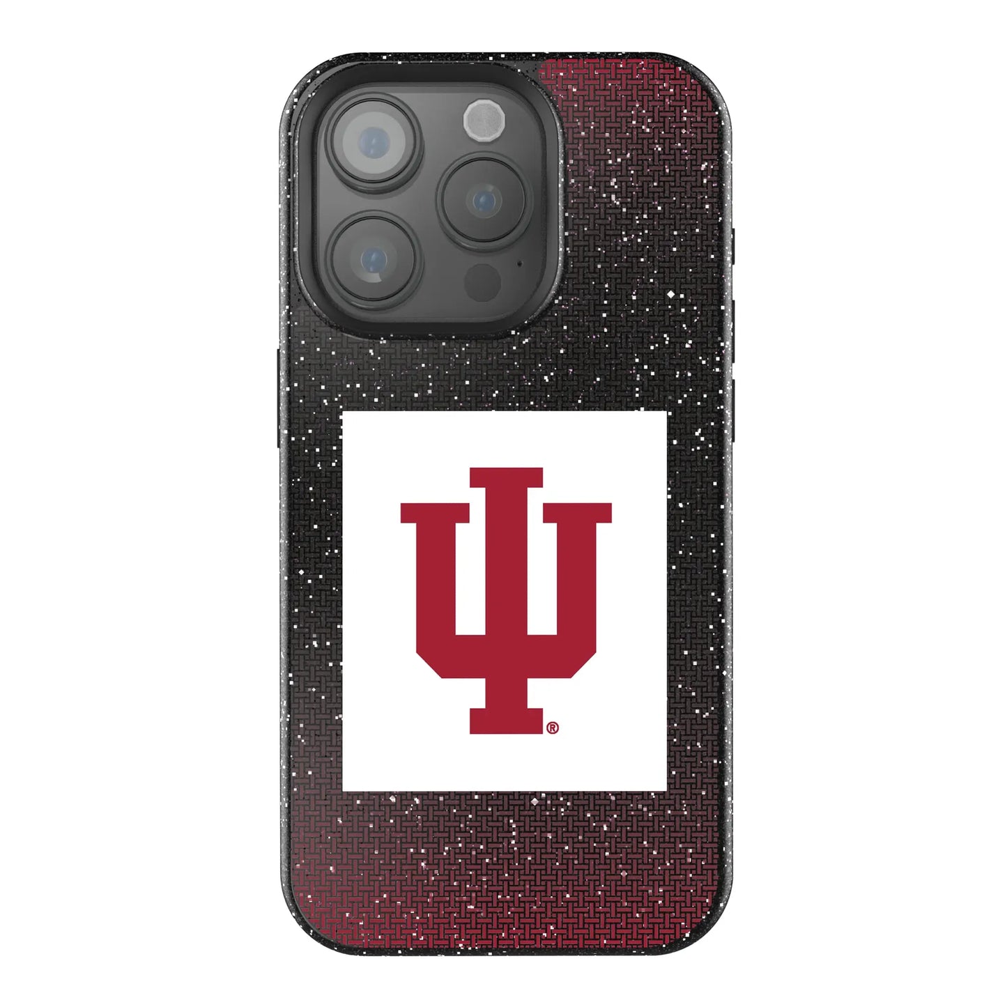 Indiana University Hoosiers Linen Black Bling Phone Case for Apple iPhone