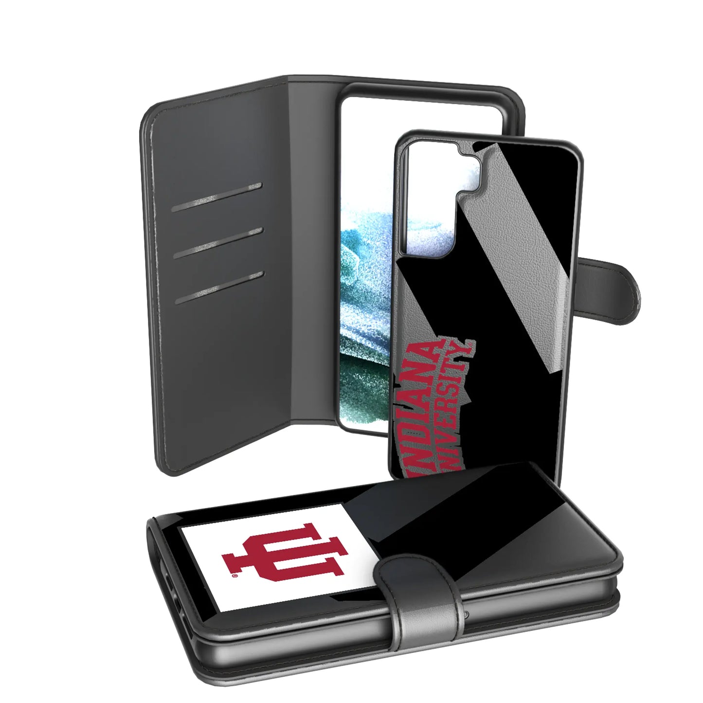 Indiana University Hoosiers Monocolor Tilt Wallet Phone Case for Apple iPhone