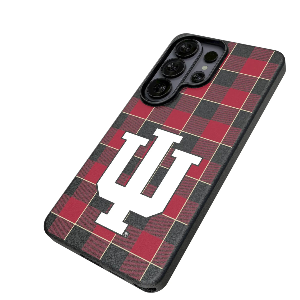 Indiana University Hoosiers Plaid MagSafe Compatible Phone Case for Samsung Galaxy