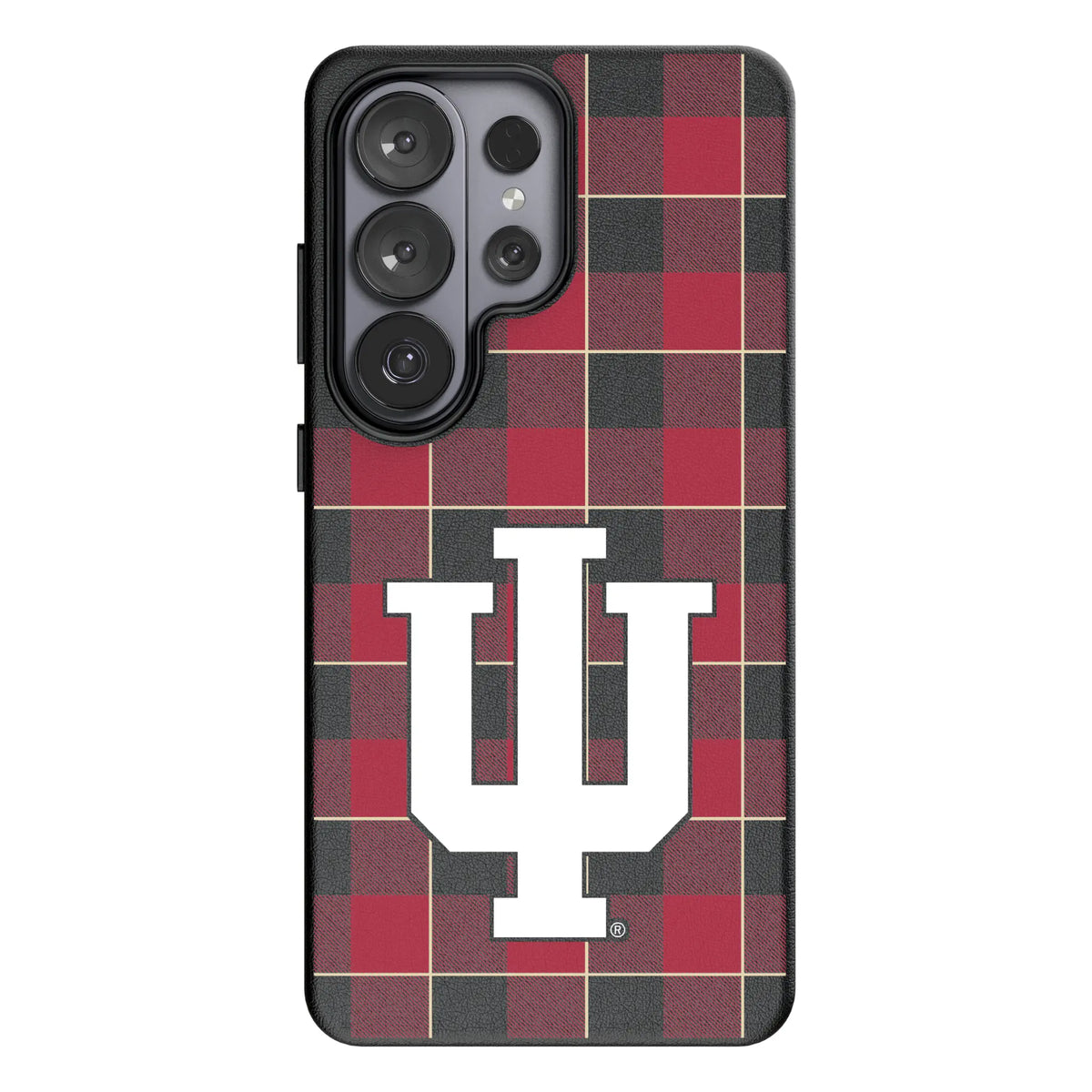 Indiana University Hoosiers Plaid MagSafe Compatible Phone Case for Samsung Galaxy