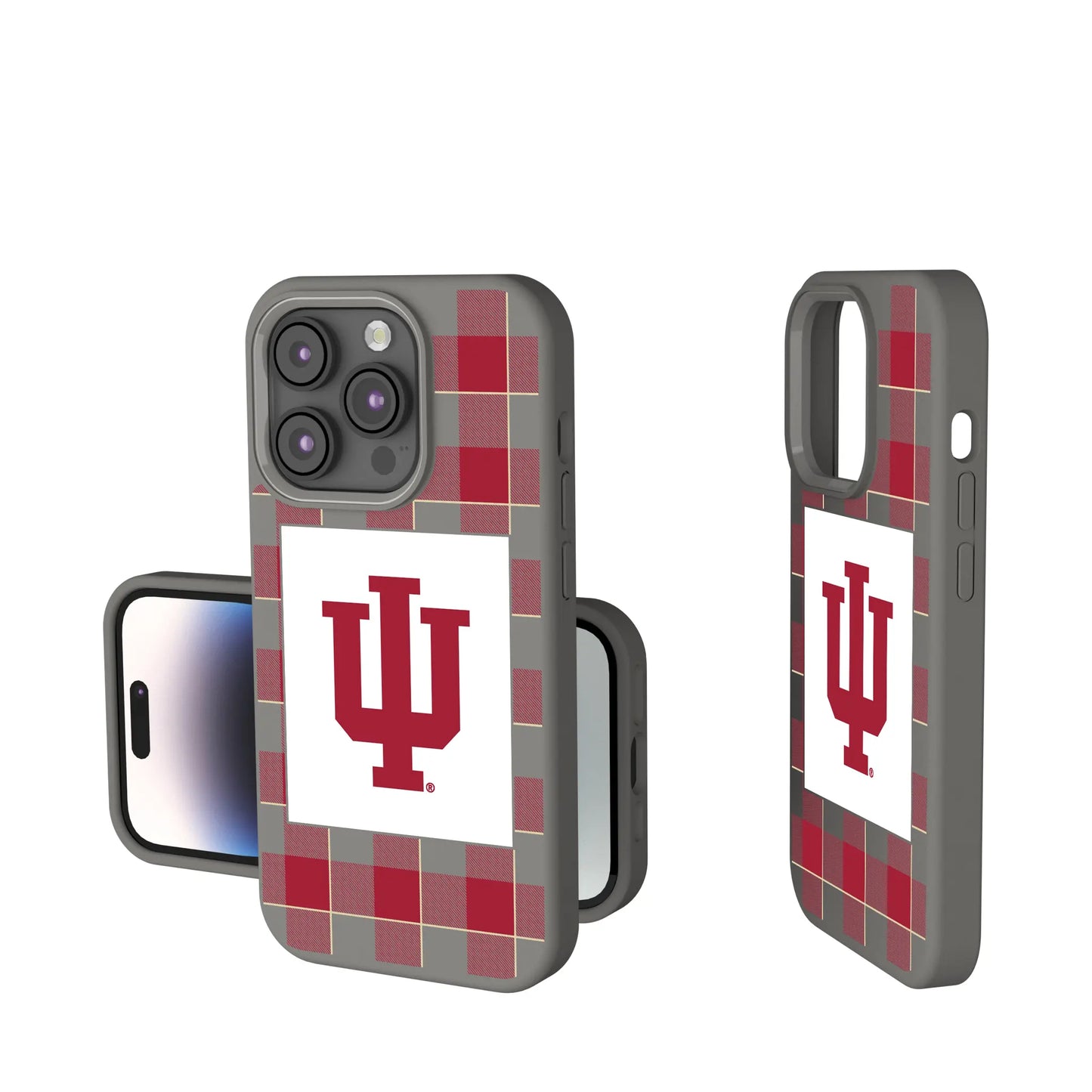 Indiana University Hoosiers Plaid Soft Touch Phone Case for Apple iPhone