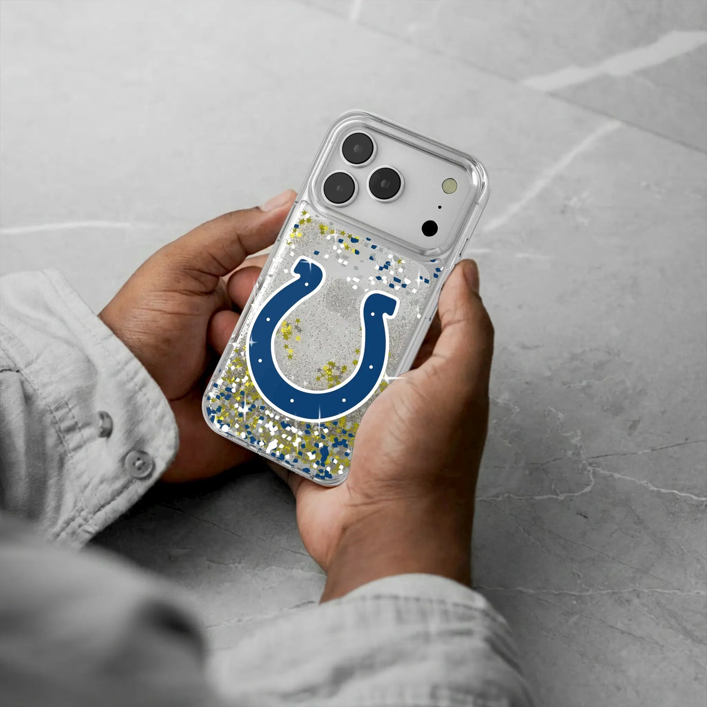 Indianapolis Colts Confetti Glitter Phone Case for Apple iPhone